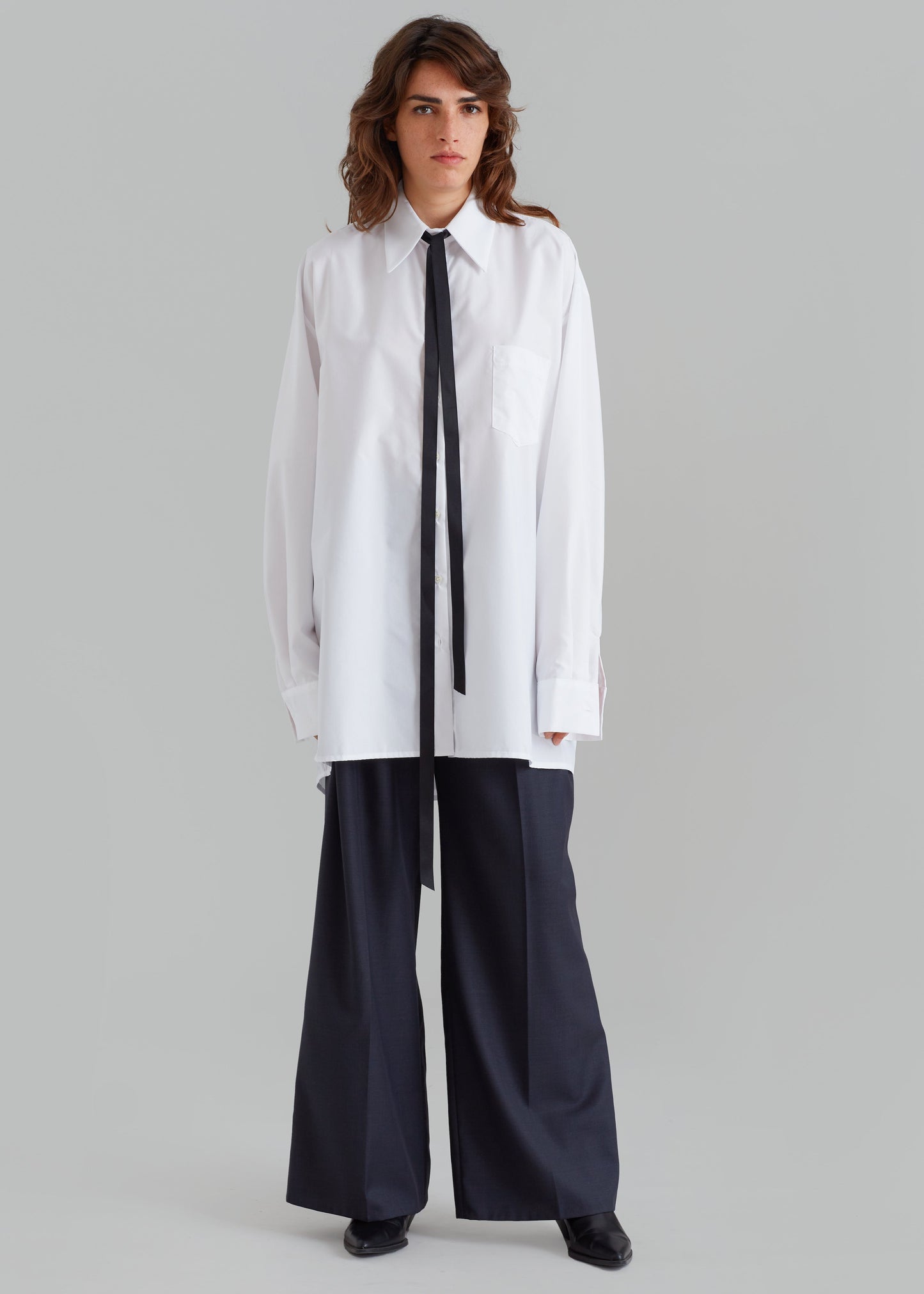 Jany Tie-Neck Shirt - White