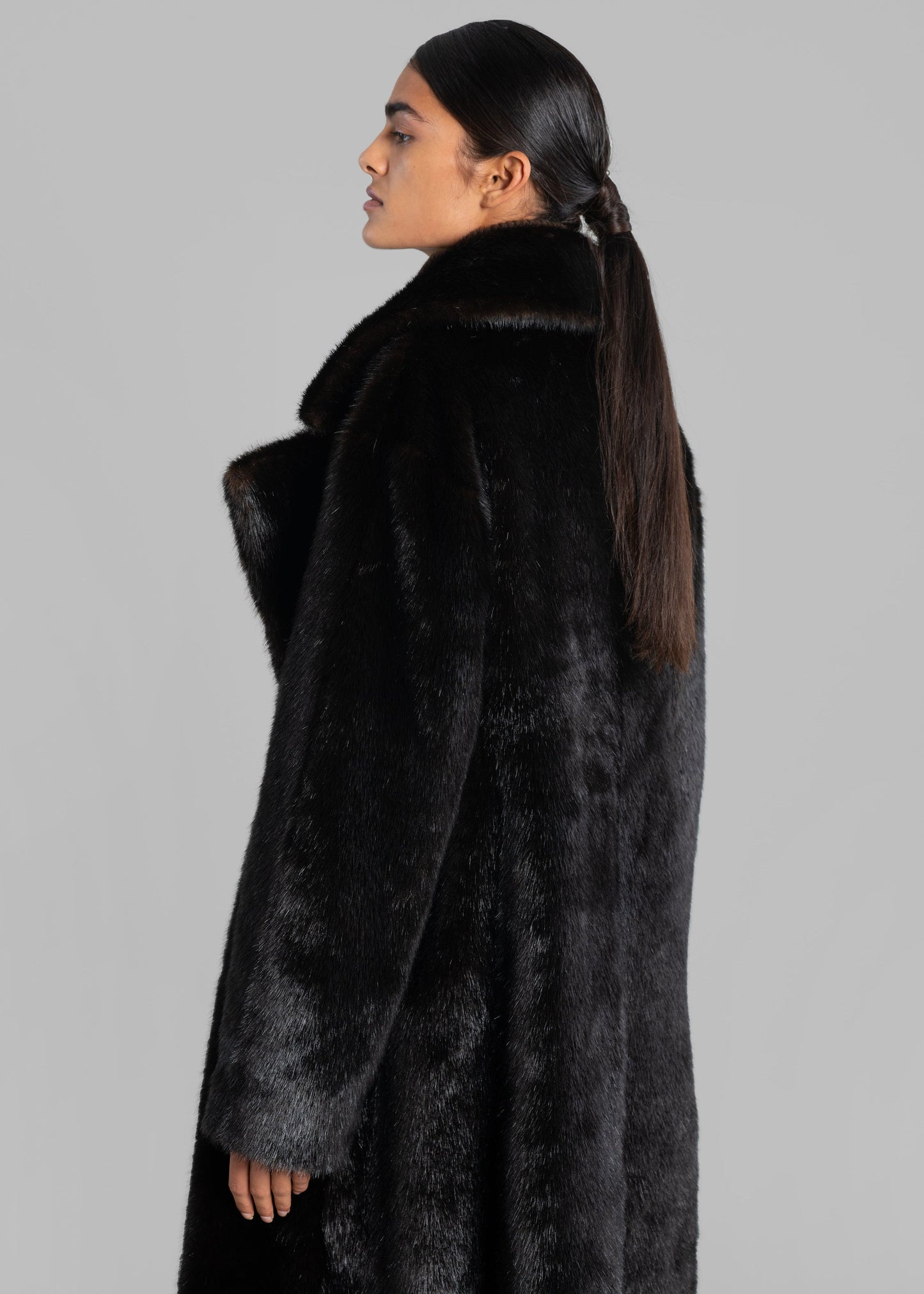 Joni Faux Fur Coat - Dark Espresso