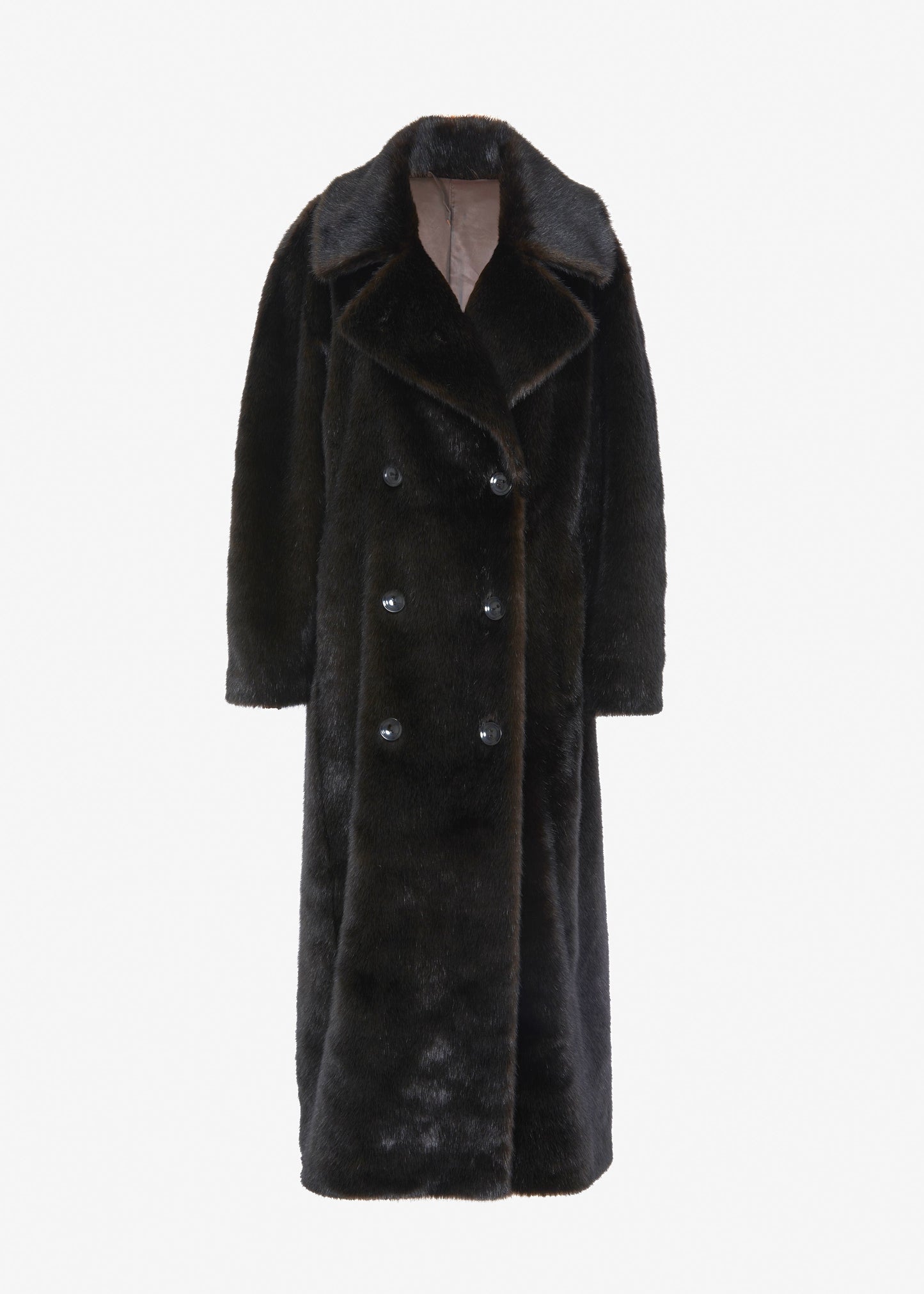 Joni Faux Fur Coat - Dark Espresso