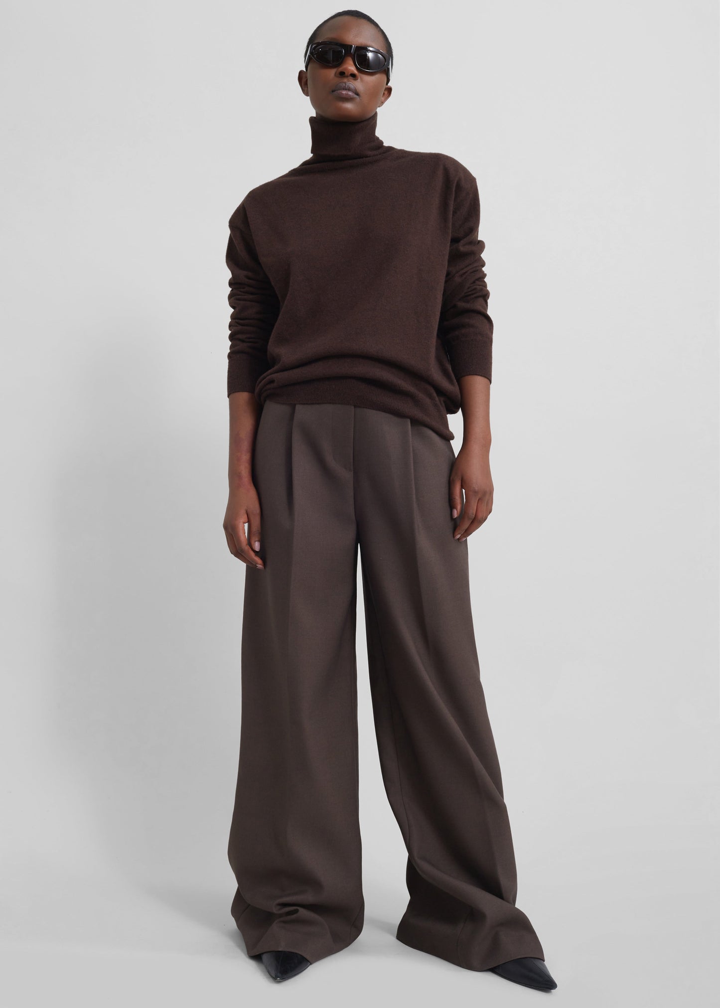 Kamila Wide Leg Trousers - Brown