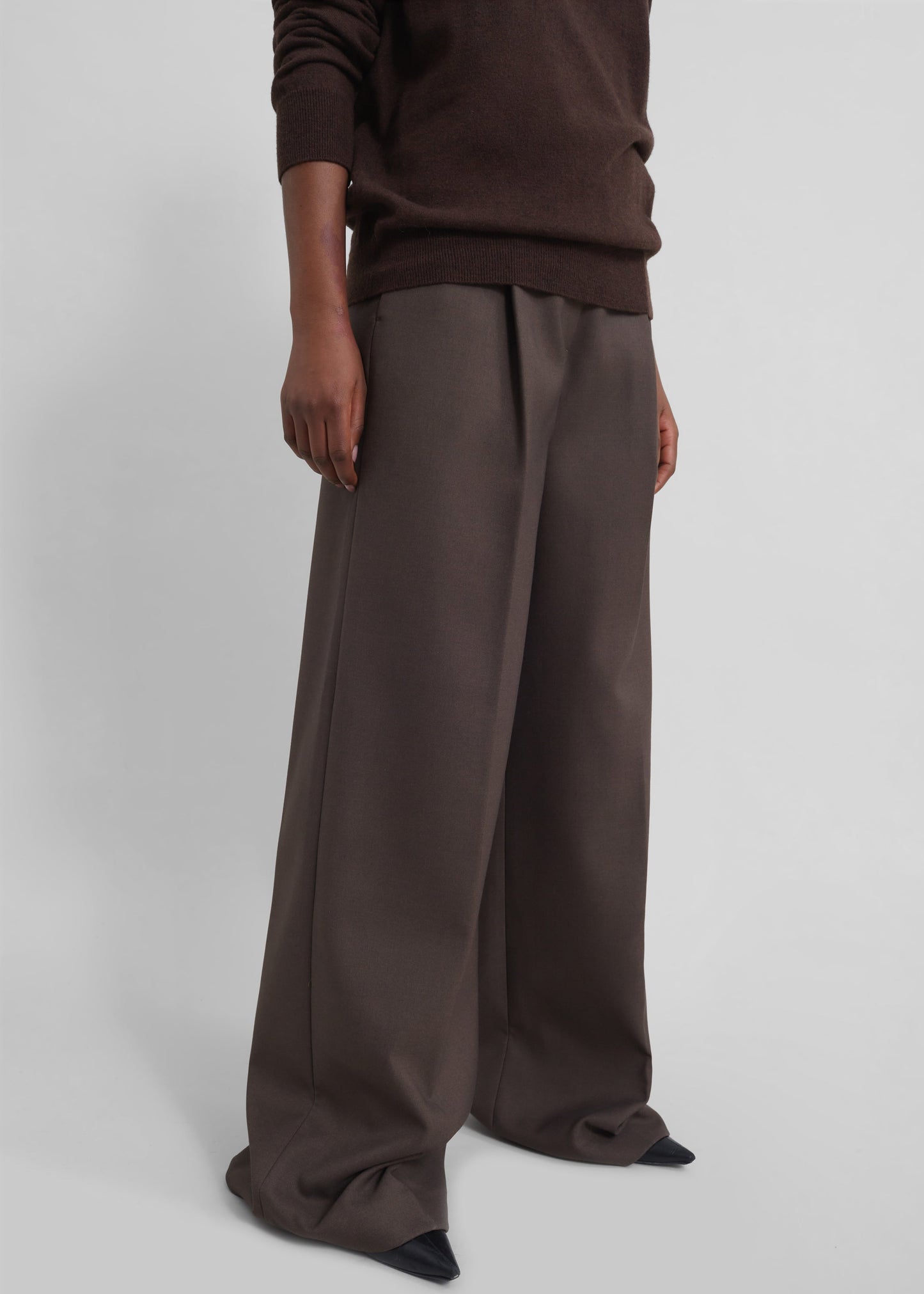 Kamila Wide Leg Trousers - Brown