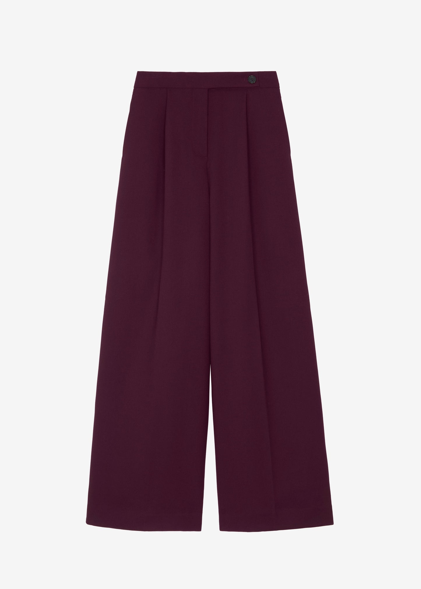 Kamila Wide Leg Trousers - Burgundy