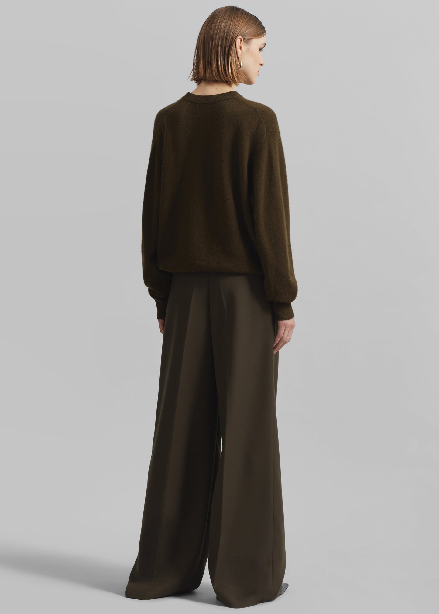 Kamila Wide Leg Trousers - Khaki