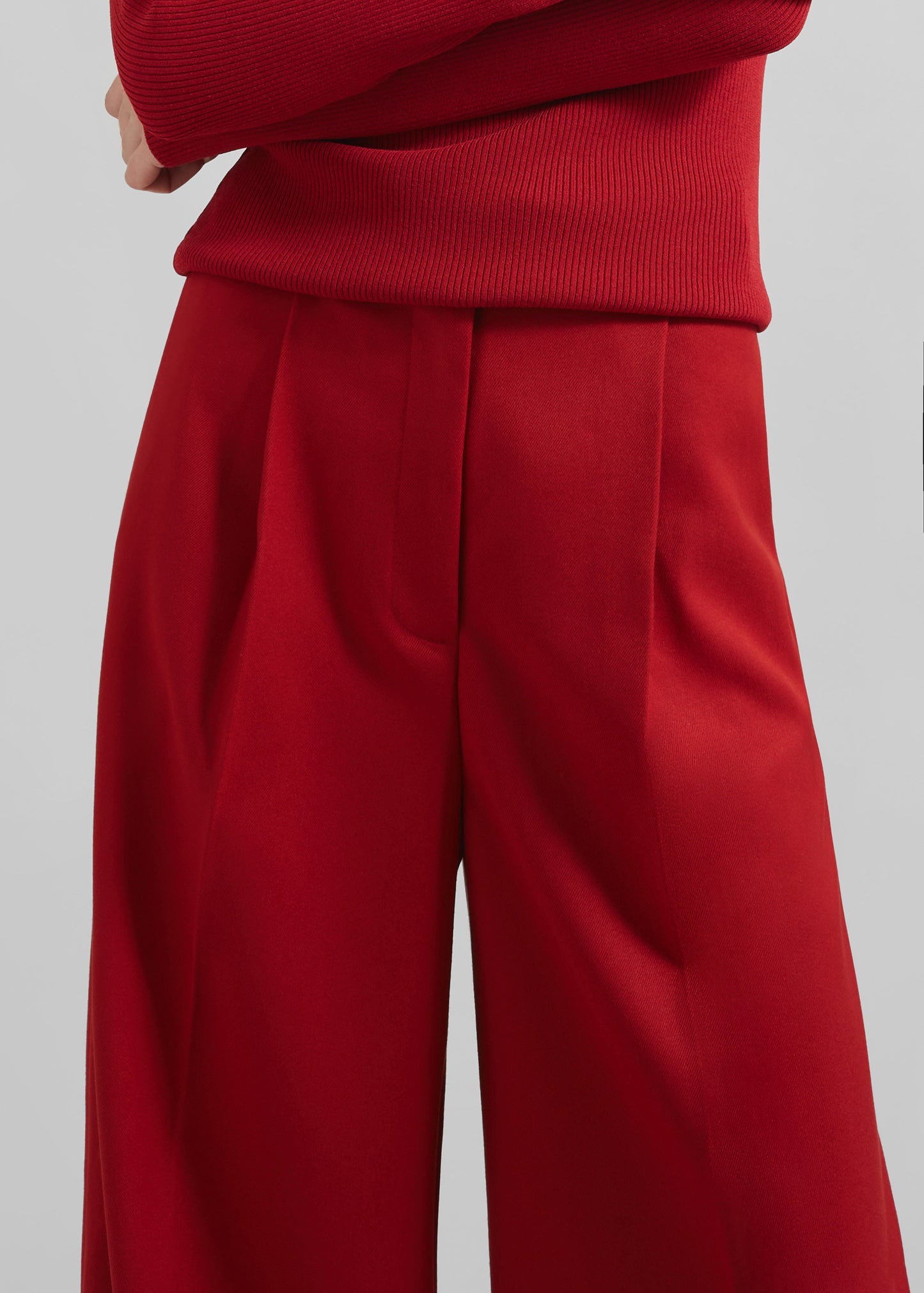 Kamila Wide Leg Trousers - Red