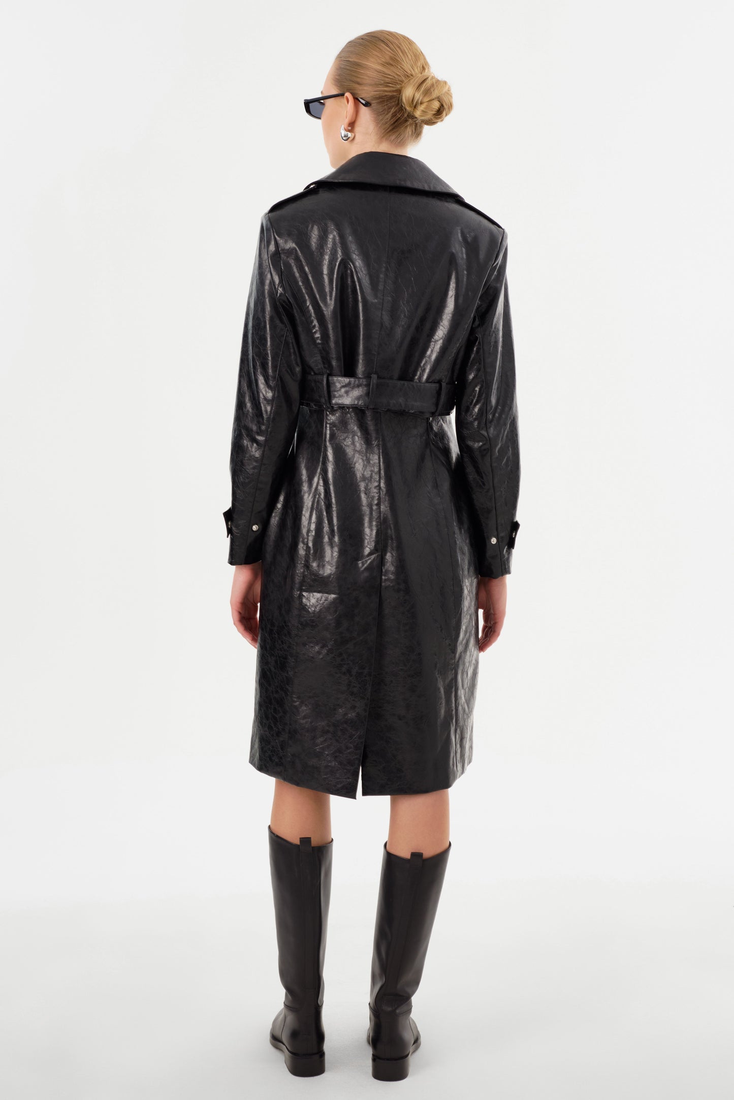 KATIJA | Convertible Faux Leather Trench