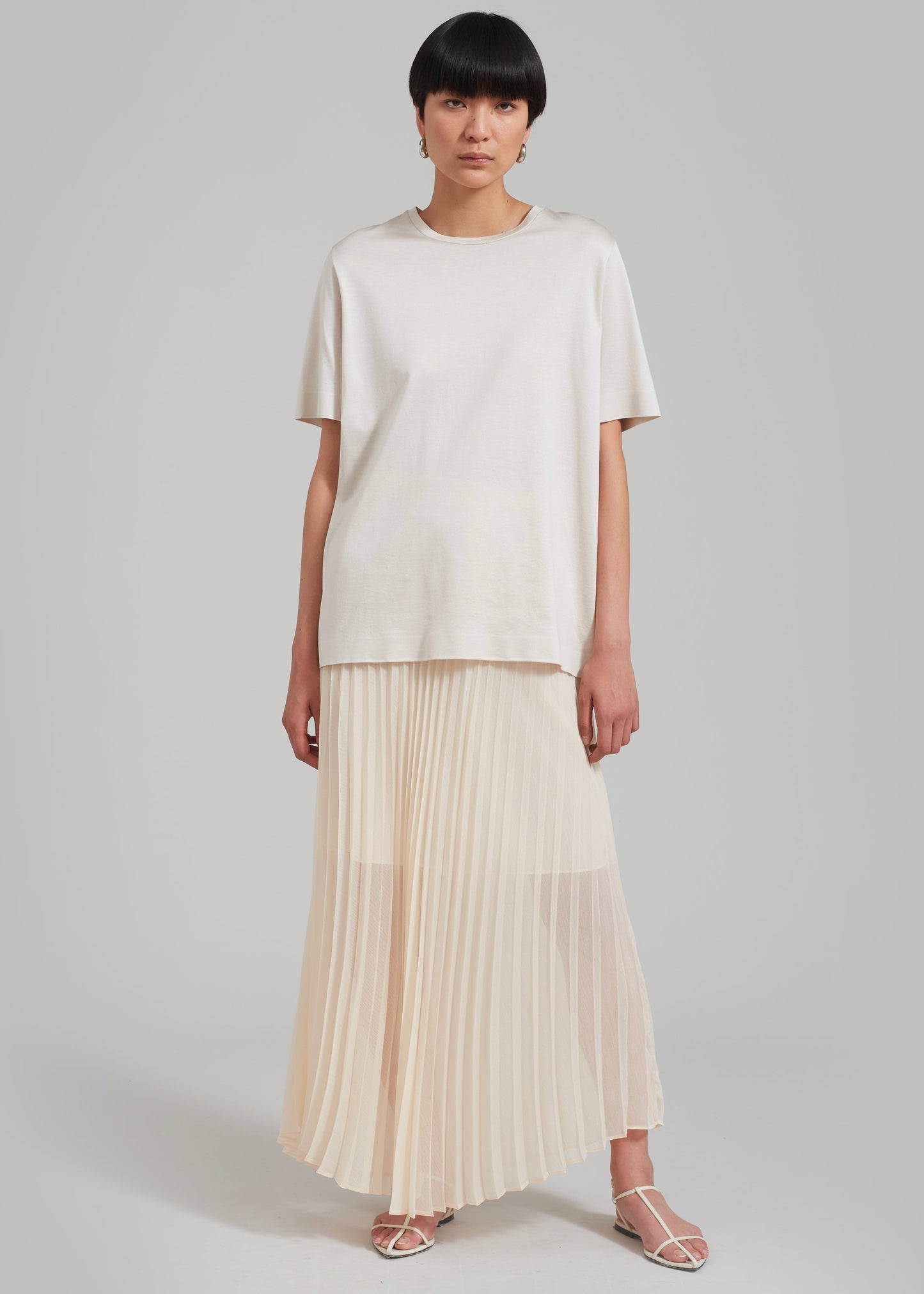 Kaya Pleated Maxi Skirt - Beige