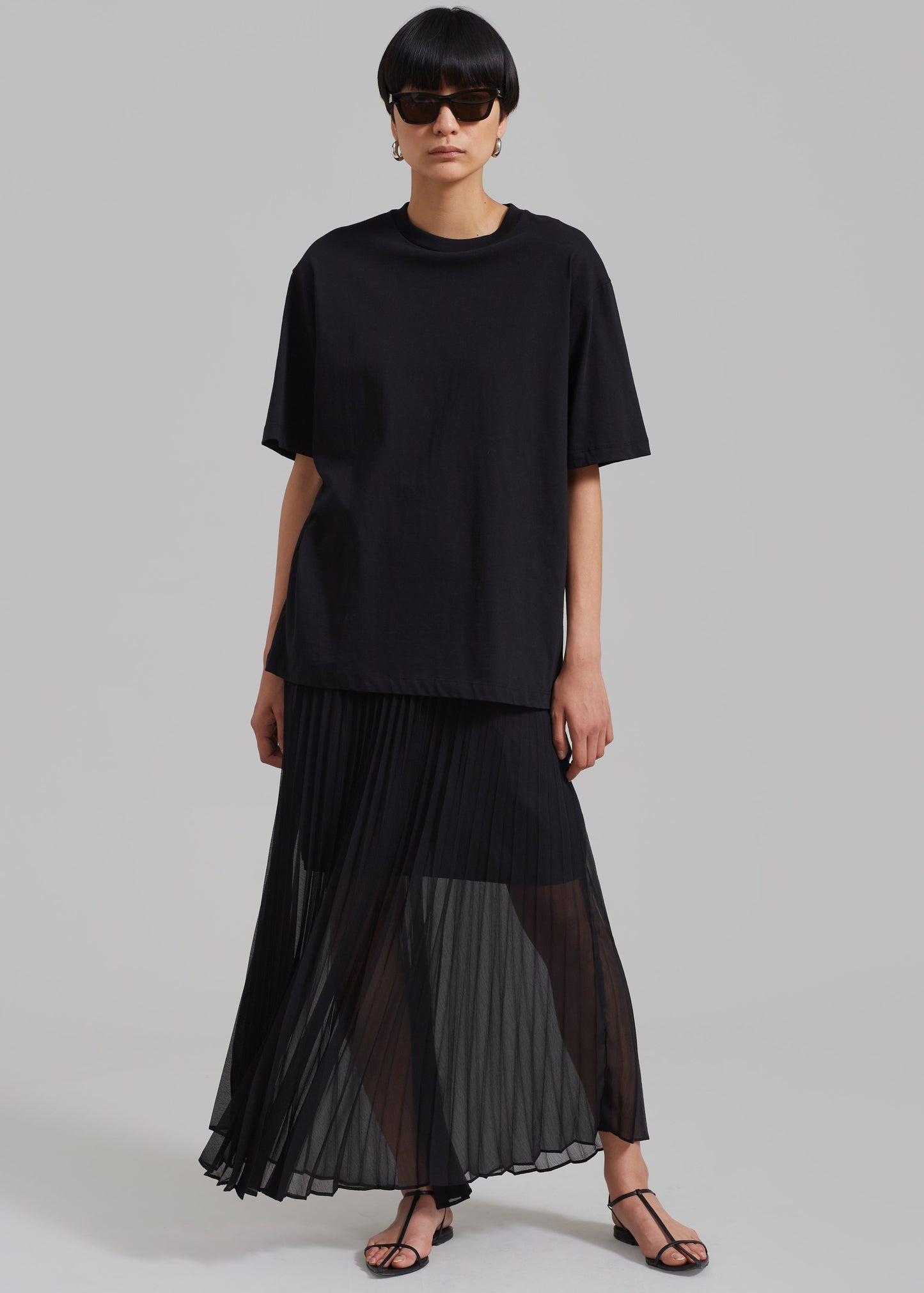 Kaya Pleated Maxi Skirt - Black