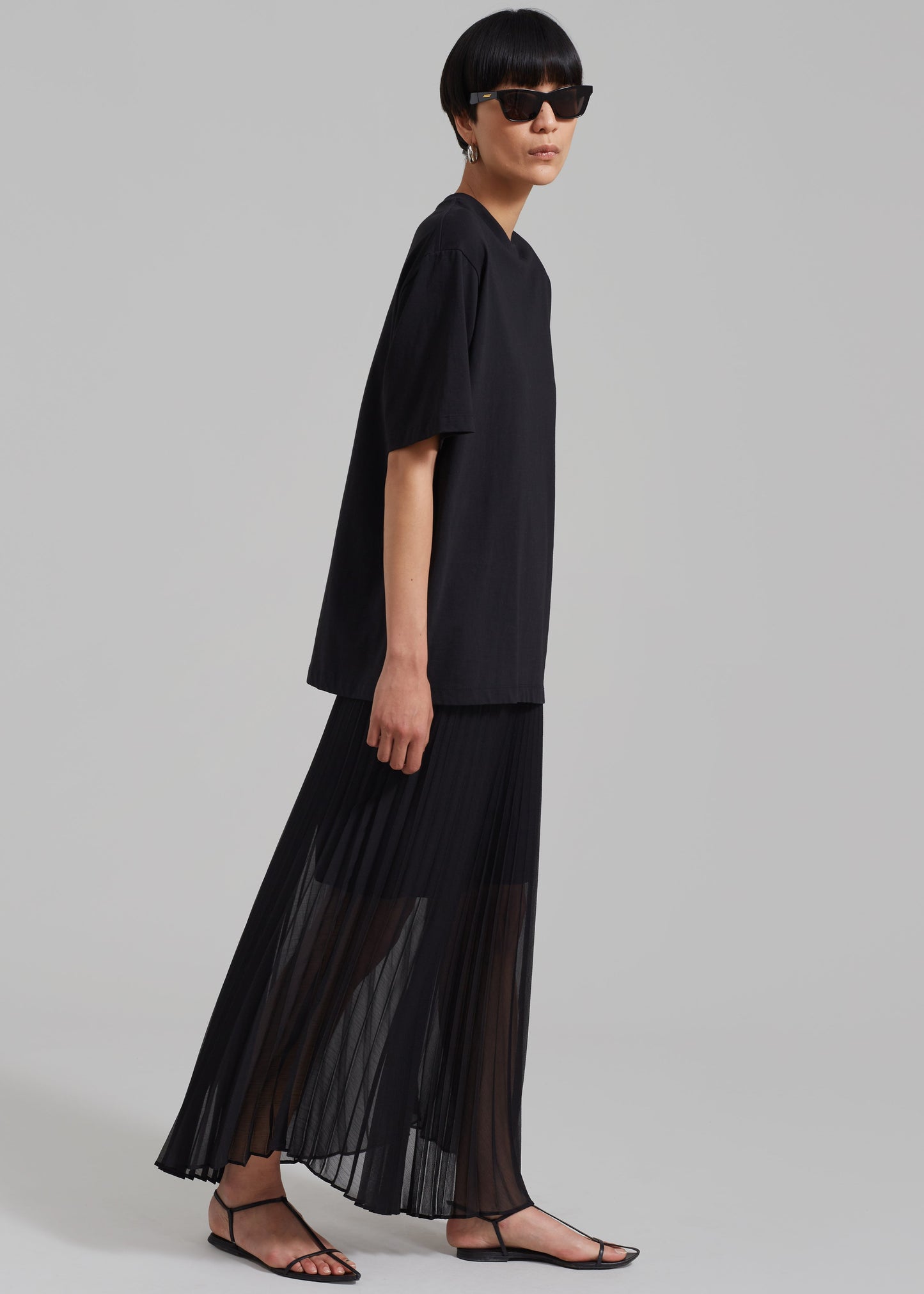 Kaya Pleated Maxi Skirt - Black