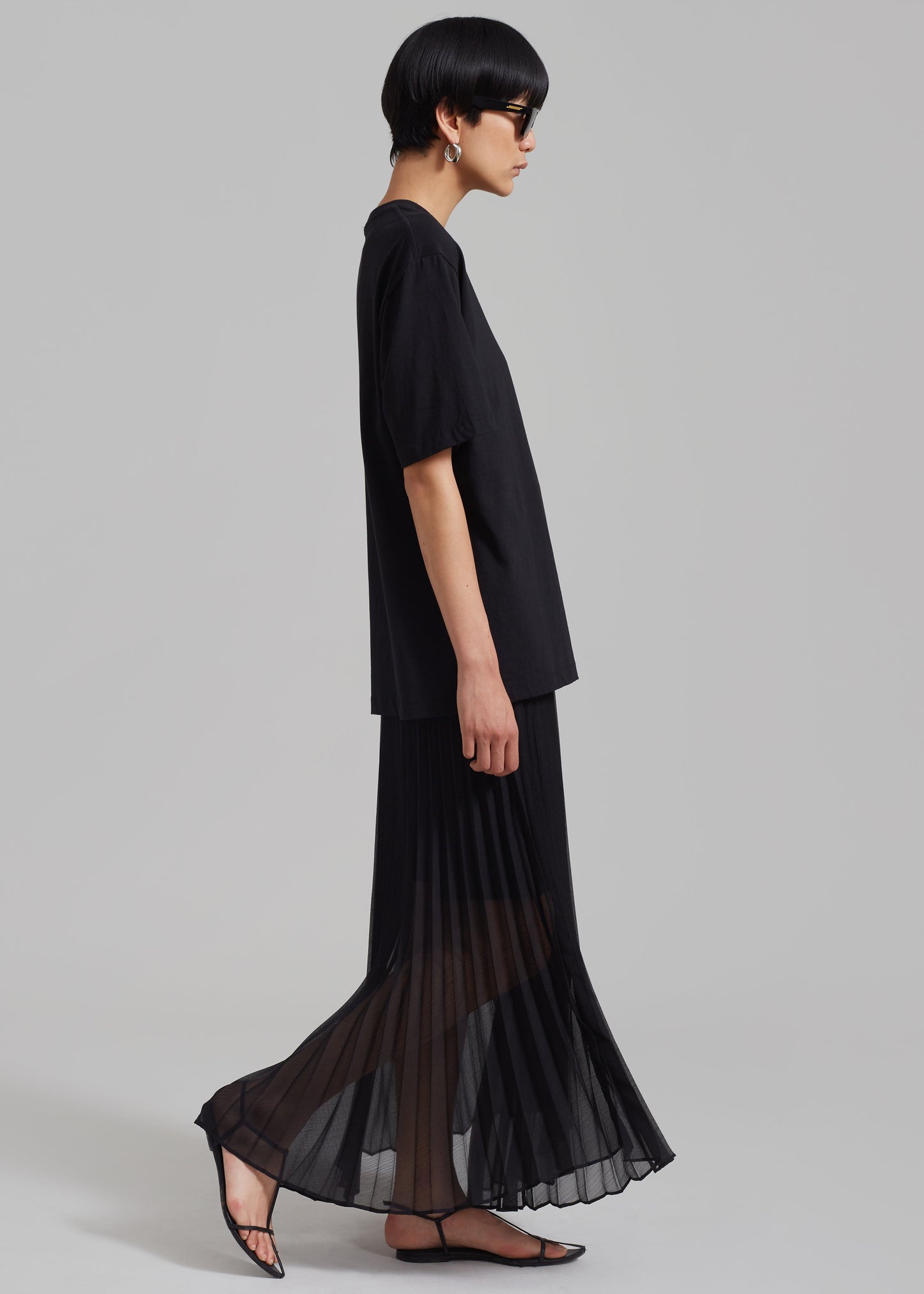 Kaya Pleated Maxi Skirt - Black