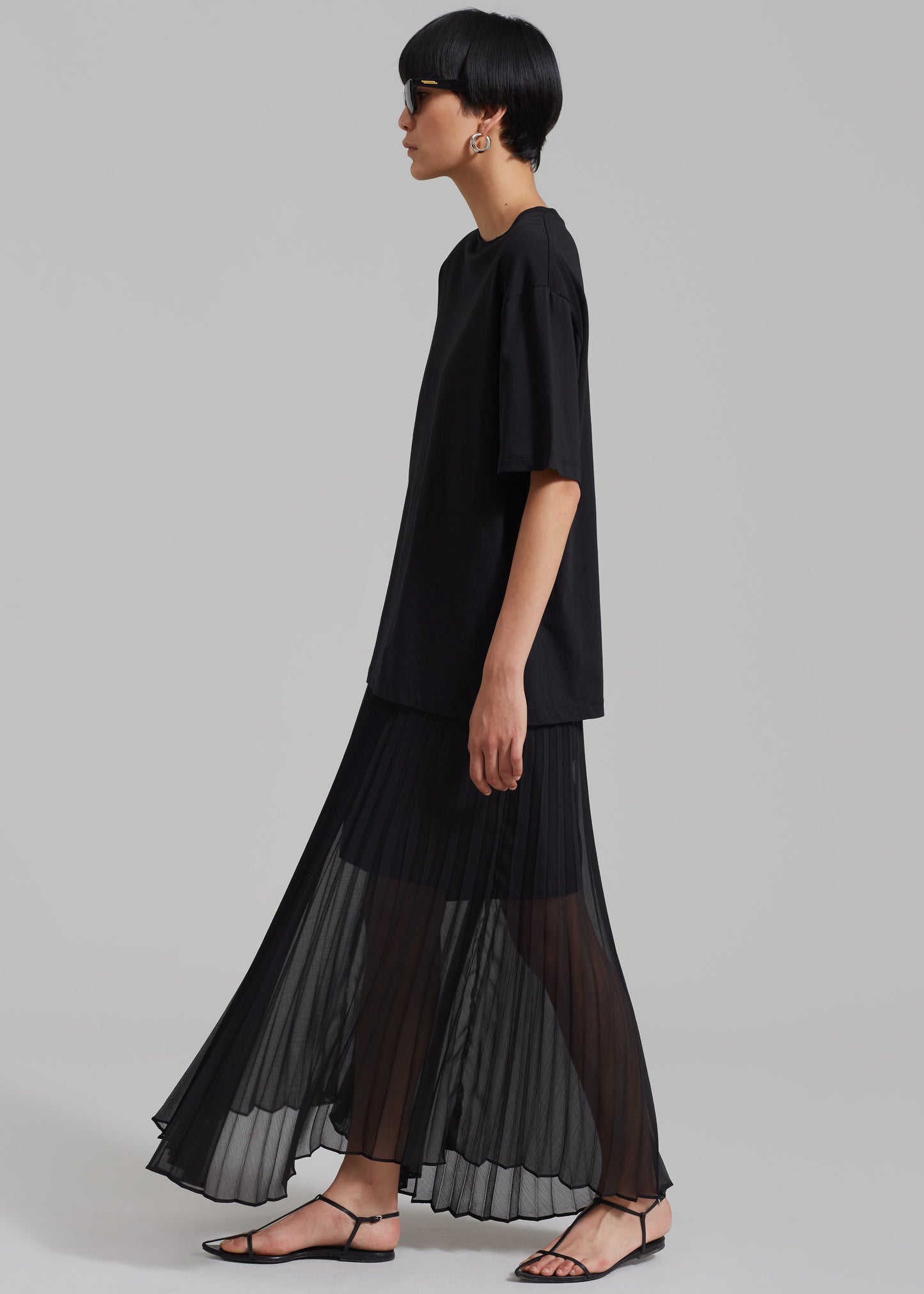 Kaya Pleated Maxi Skirt - Black