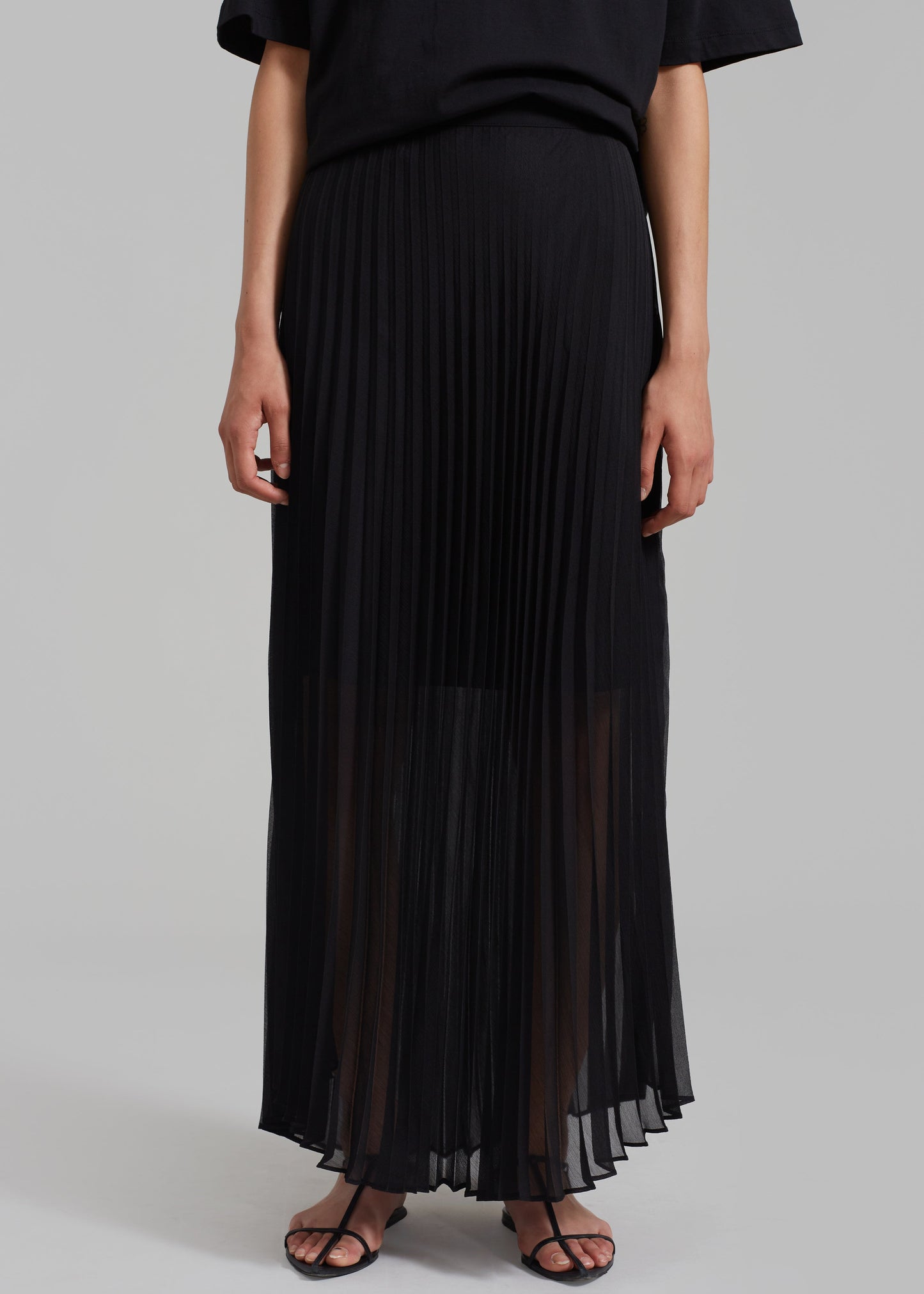 Kaya Pleated Maxi Skirt - Black