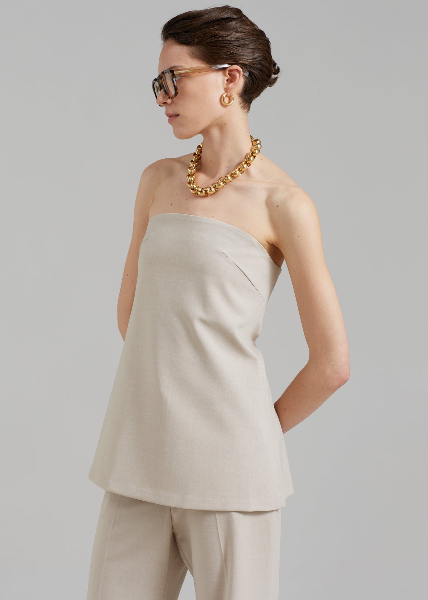 Kit Strapless Top - Beige