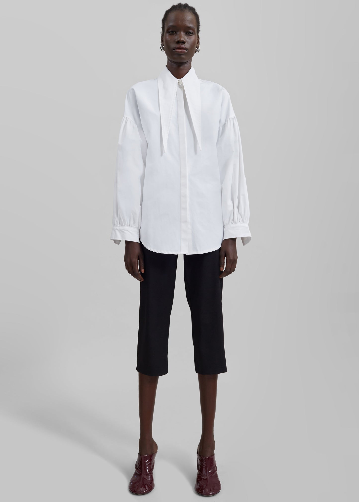 Klara Long Collar Shirt - White