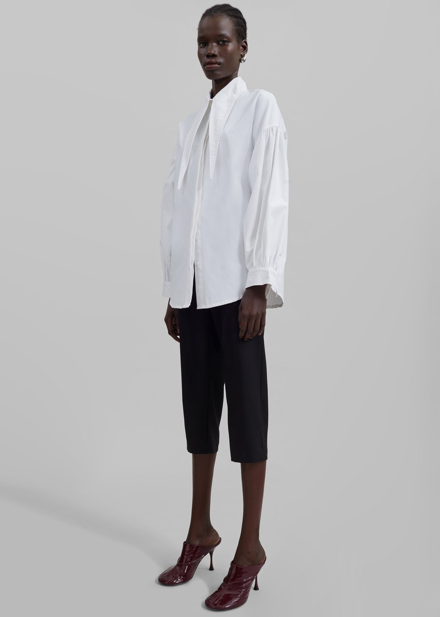 Klara Long Collar Shirt - White