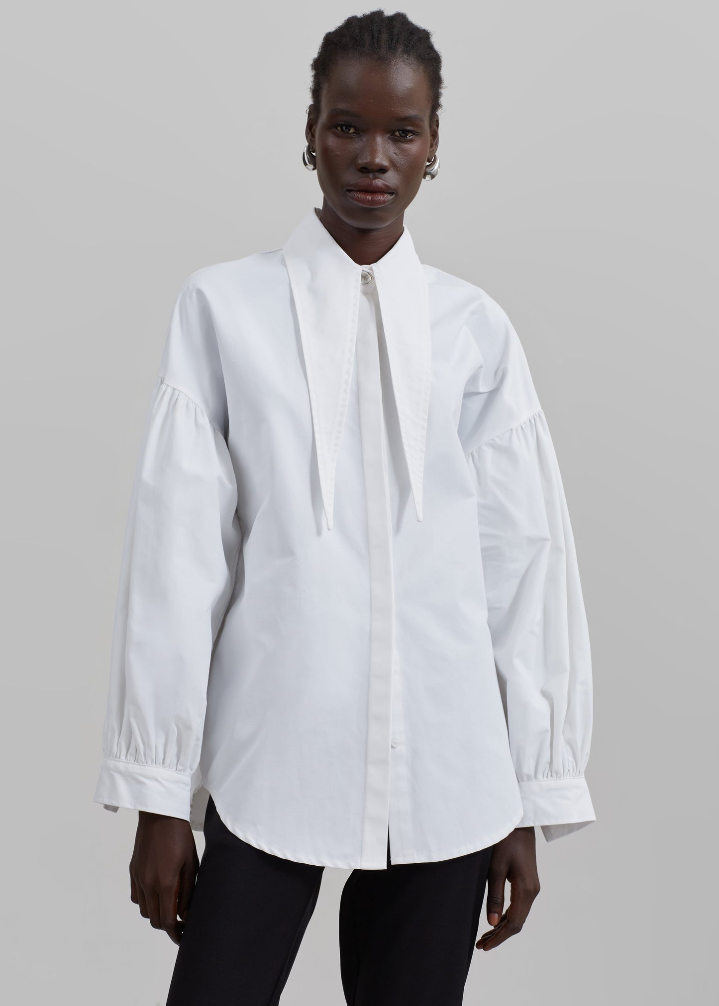 Klara Long Collar Shirt - White