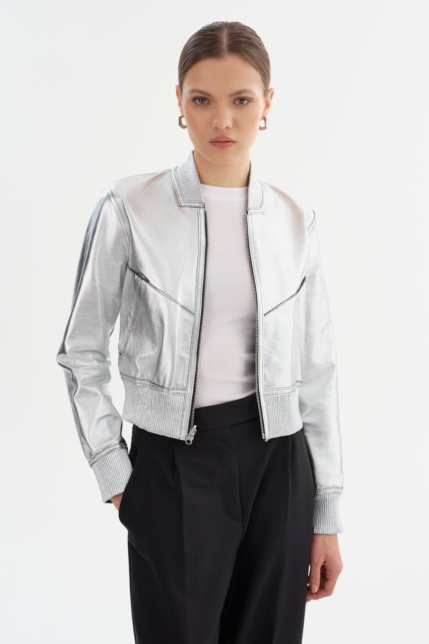 KORDELLA | Reversible Leather Bomber Jacket