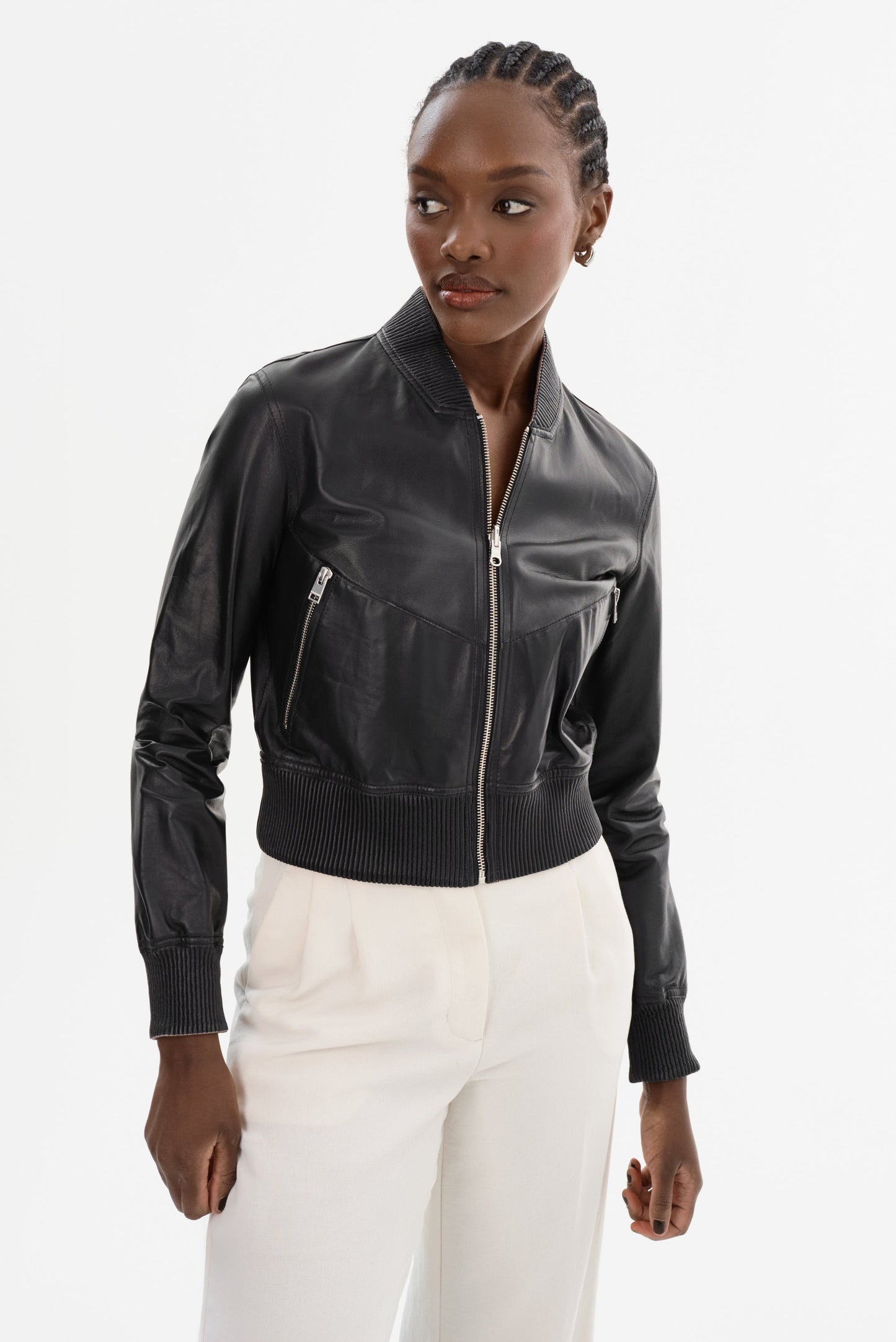 KORDELLA | Reversible Leather Bomber Jacket