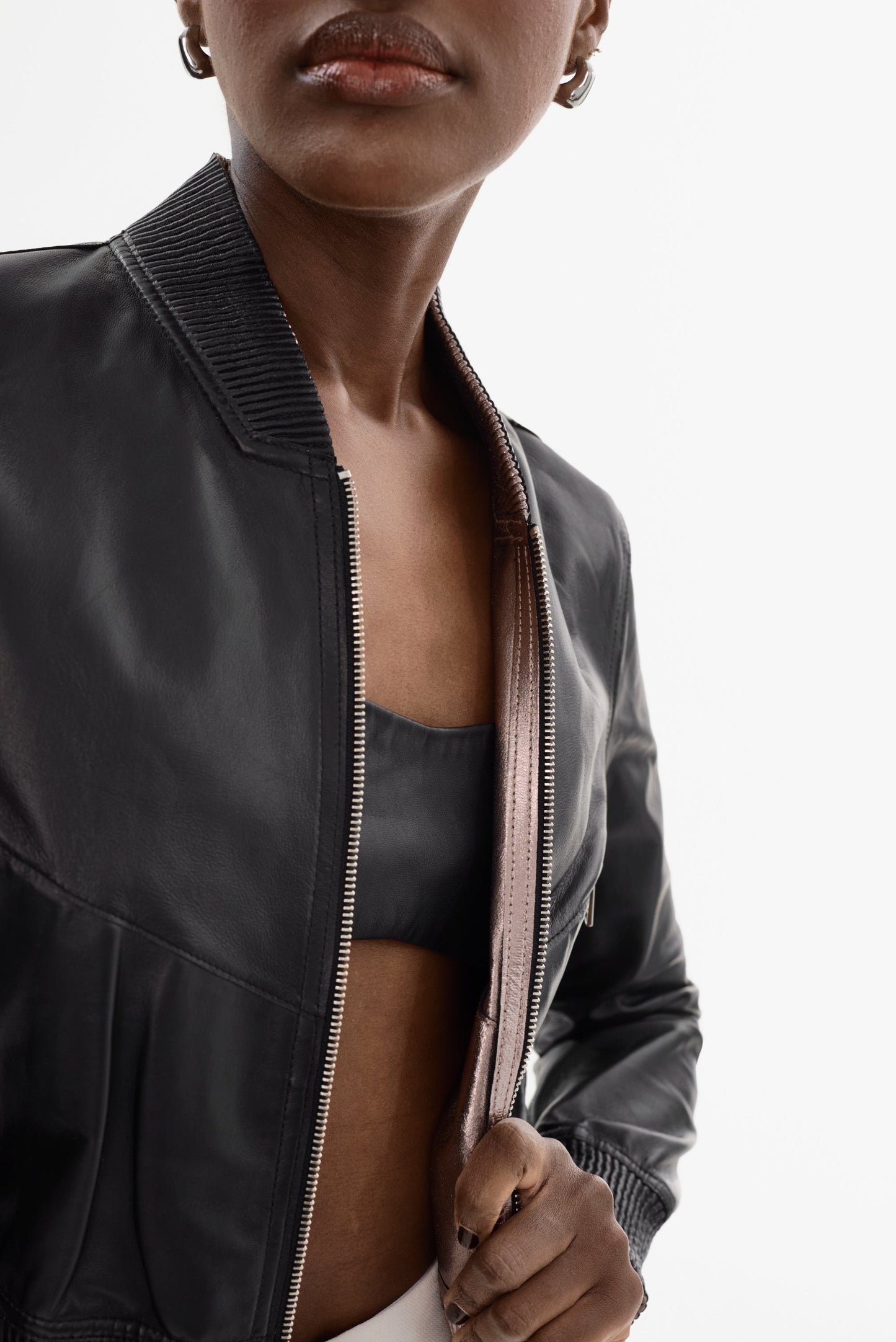 KORDELLA | Reversible Leather Bomber Jacket