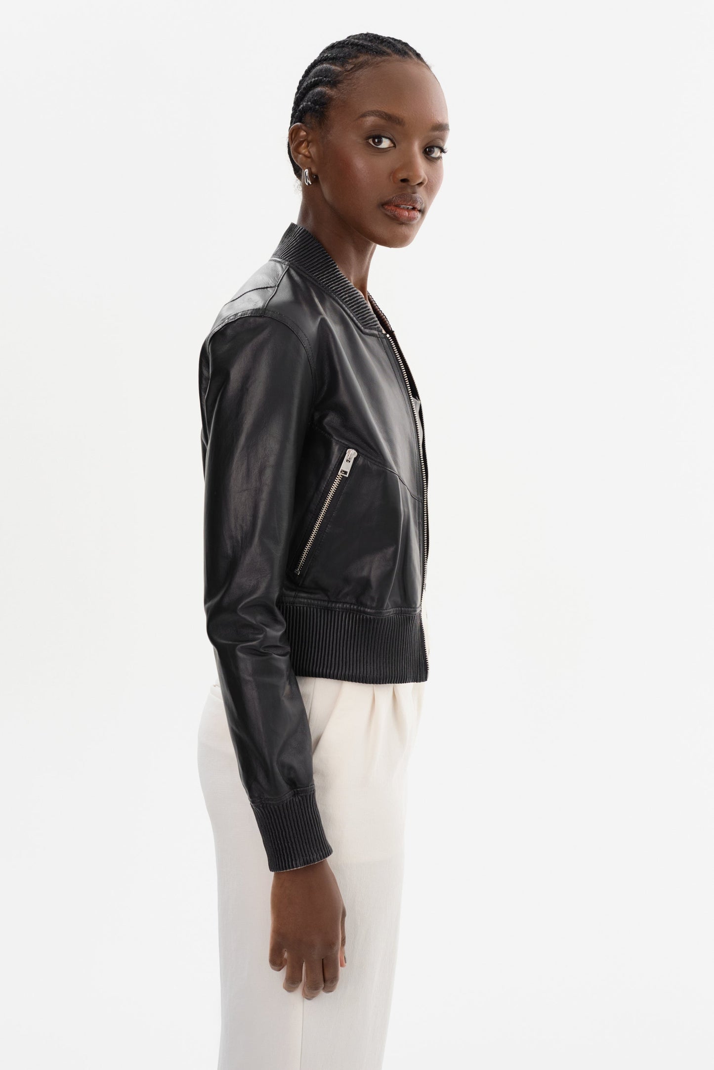 KORDELLA | Reversible Leather Bomber Jacket