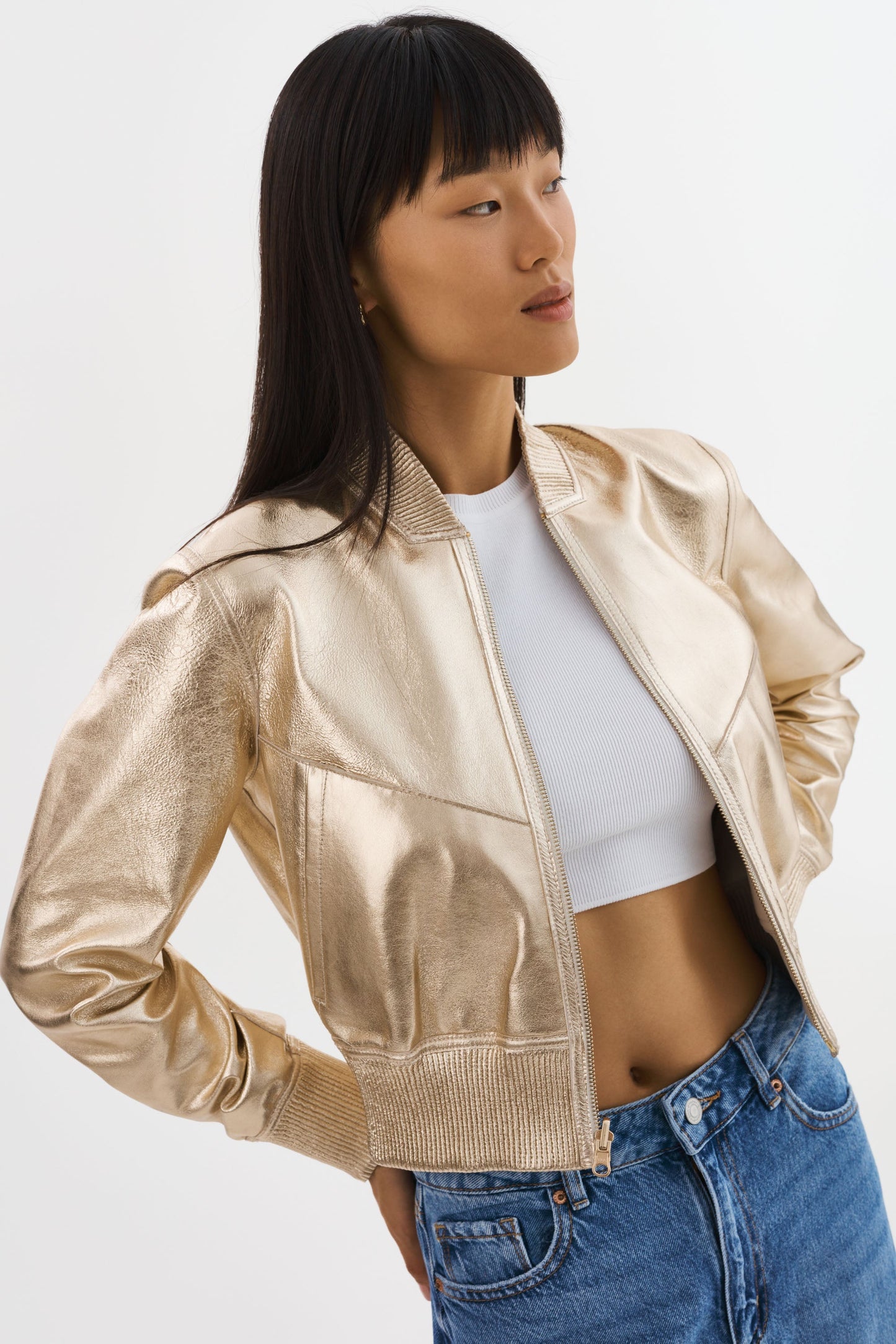 KORDELLA | Reversible Leather Bomber Jacket