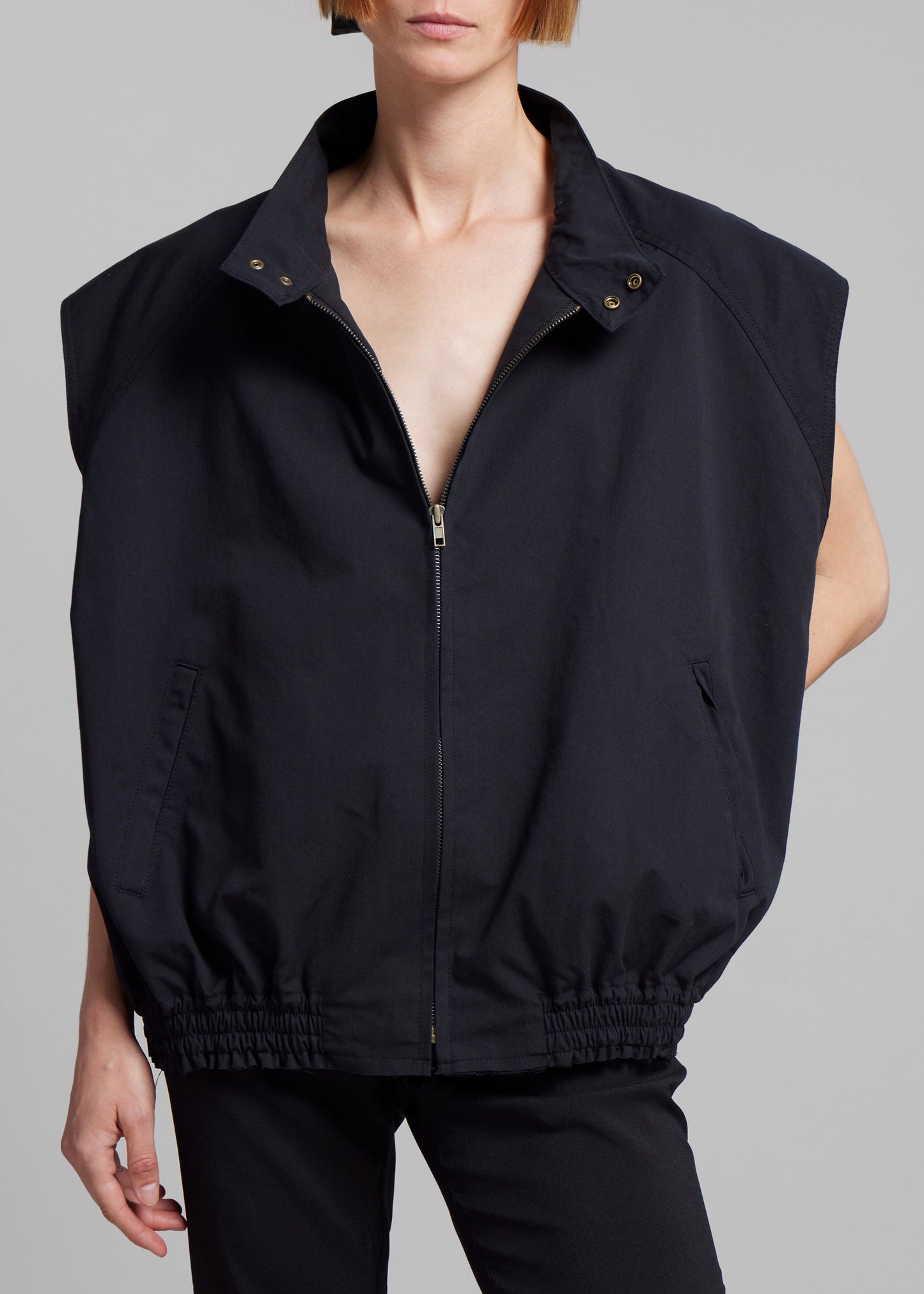 Lance Sleeveless Bomber Jacket - Black