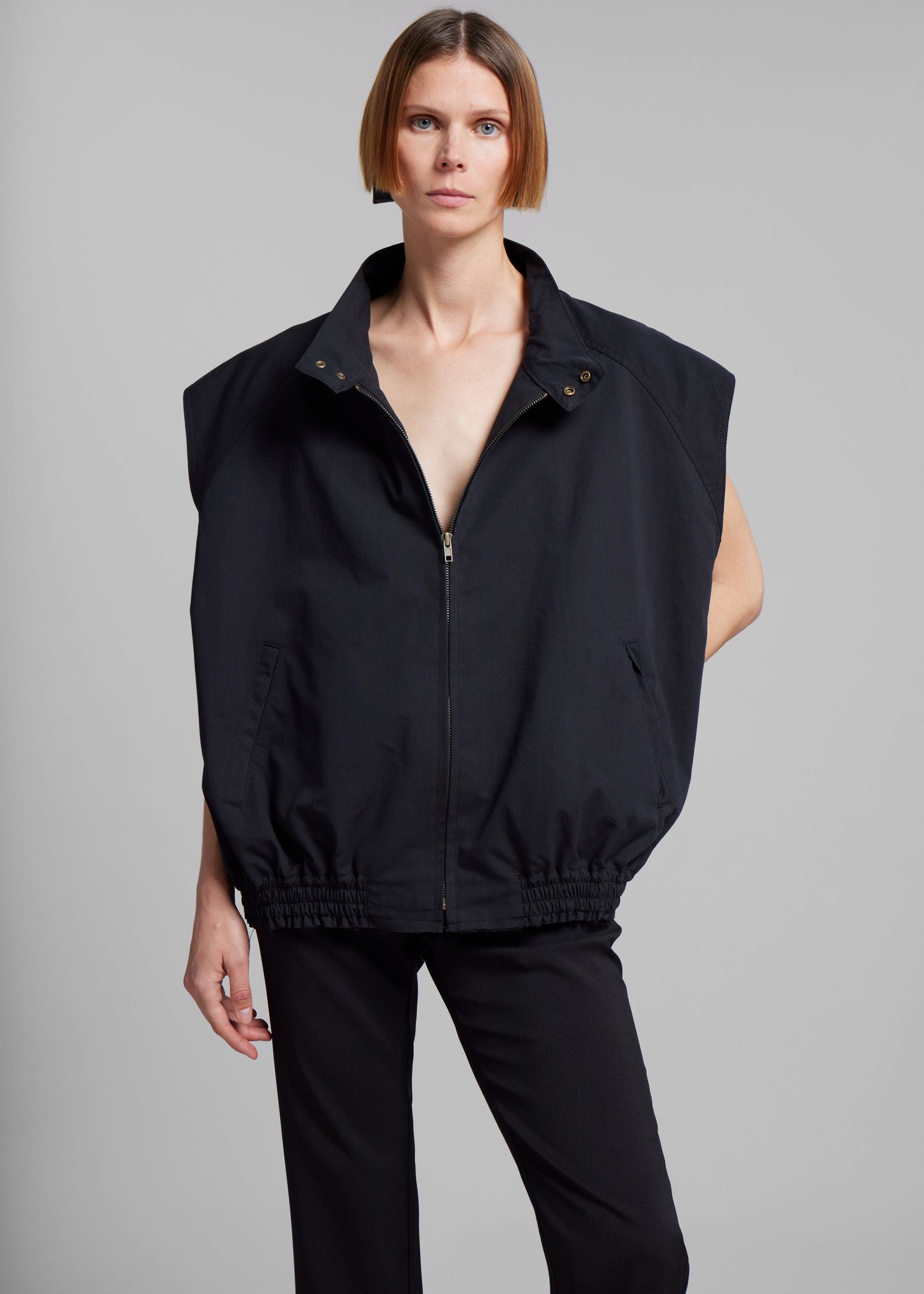 Lance Sleeveless Bomber Jacket - Black