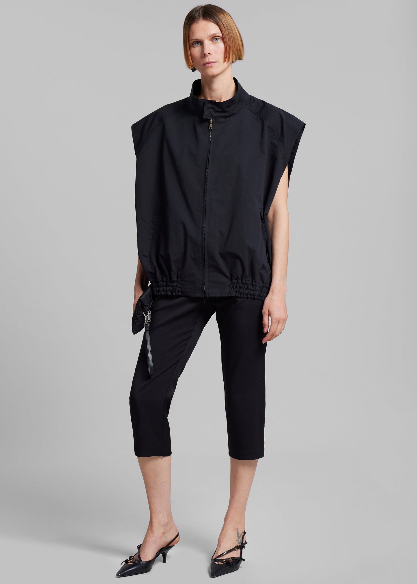 Lance Sleeveless Bomber Jacket - Black