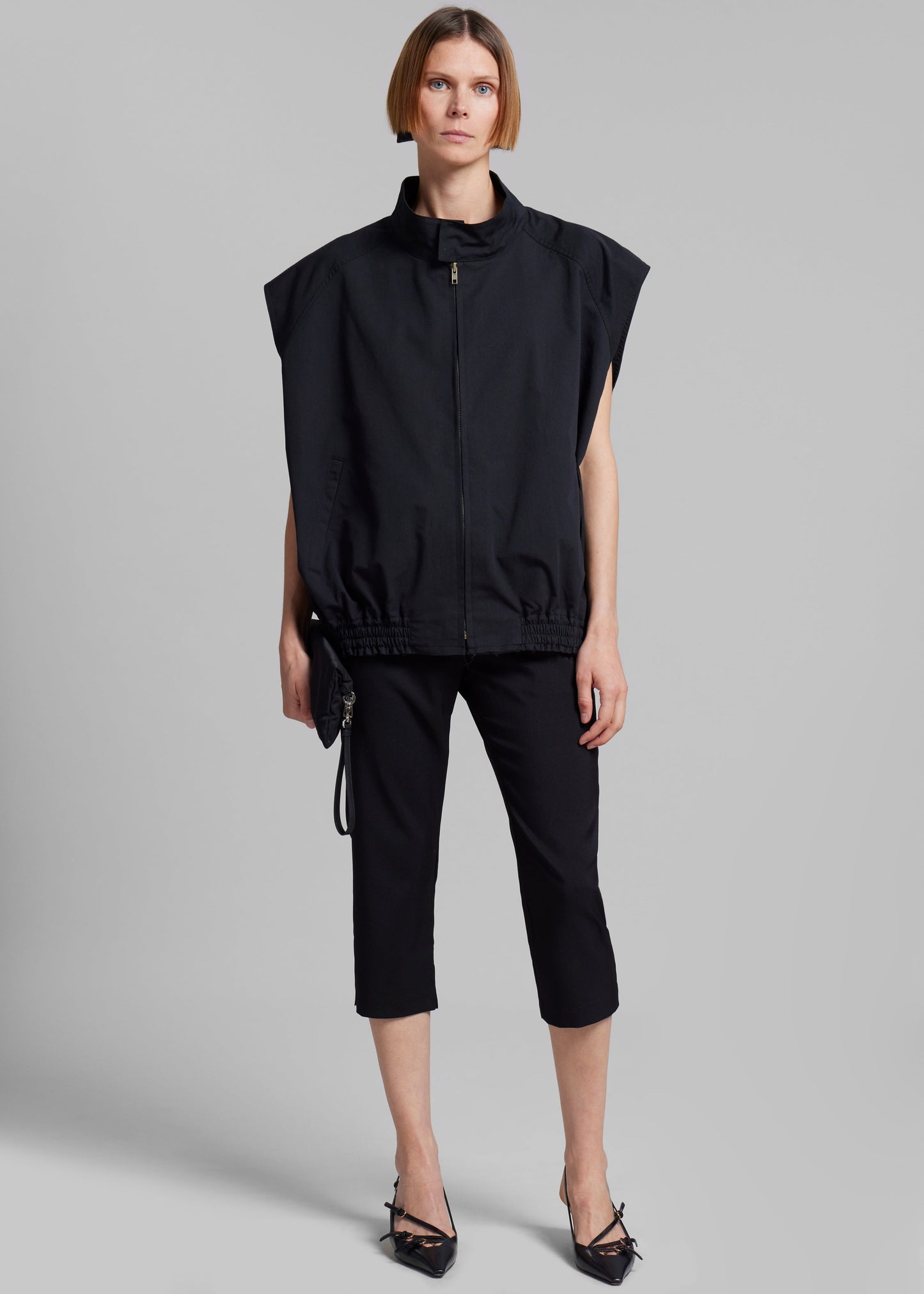 Lance Sleeveless Bomber Jacket - Black