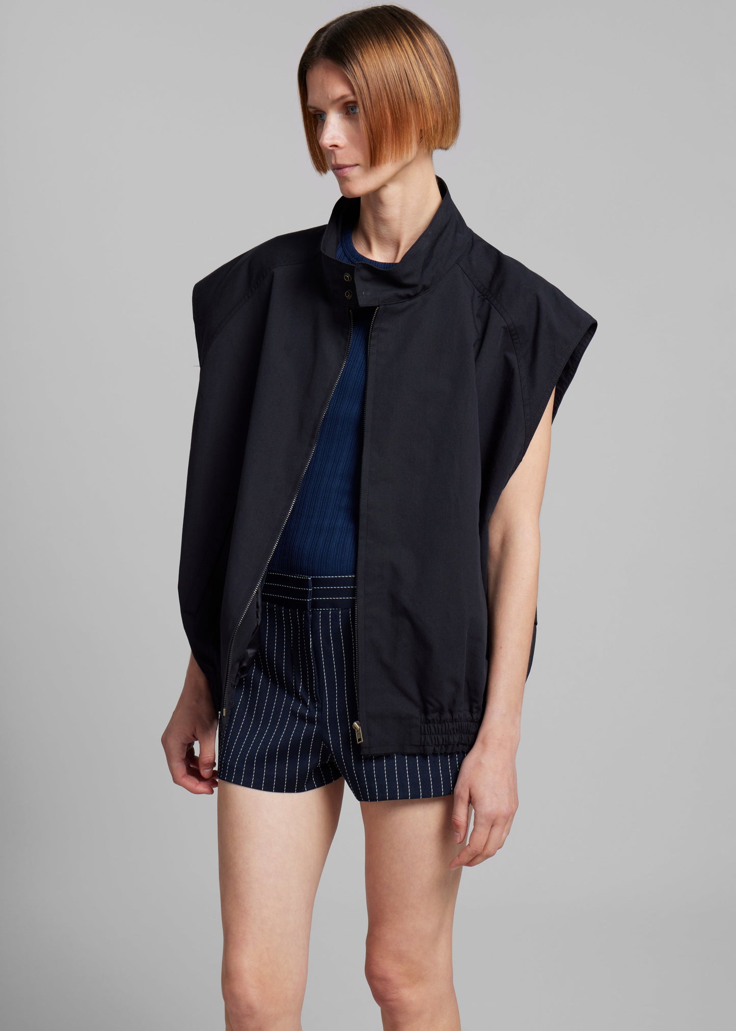 Lance Sleeveless Bomber Jacket - Black