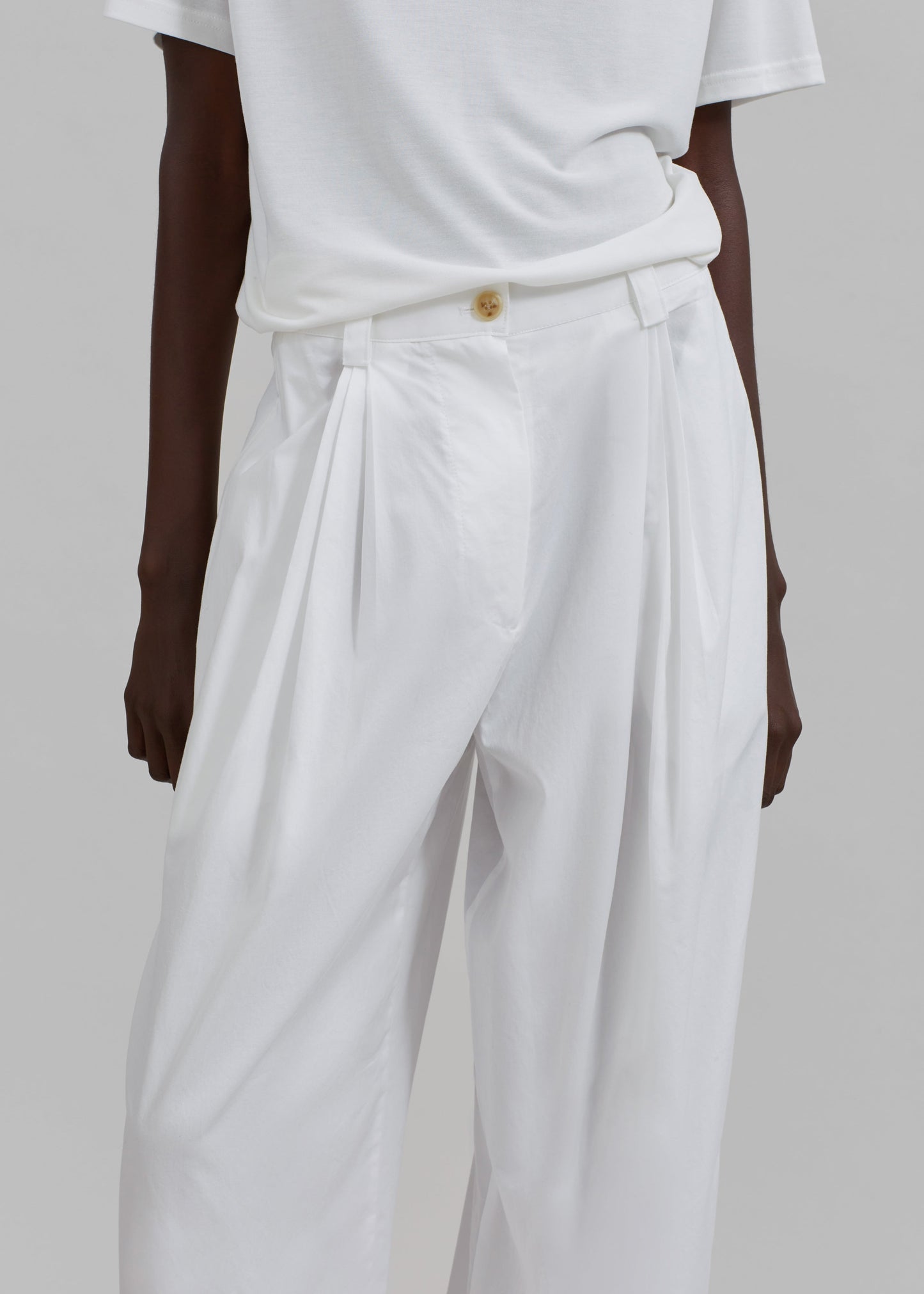 Lea Cotton Trousers - White