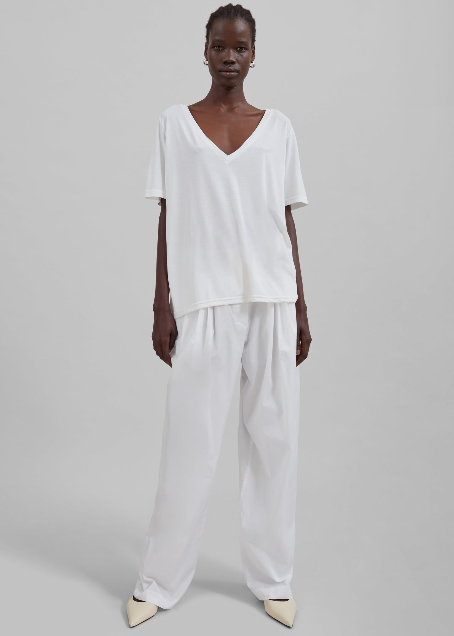 Lea Cotton Trousers - White