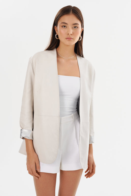 LEIGHTON | Reversible Leather Blazer