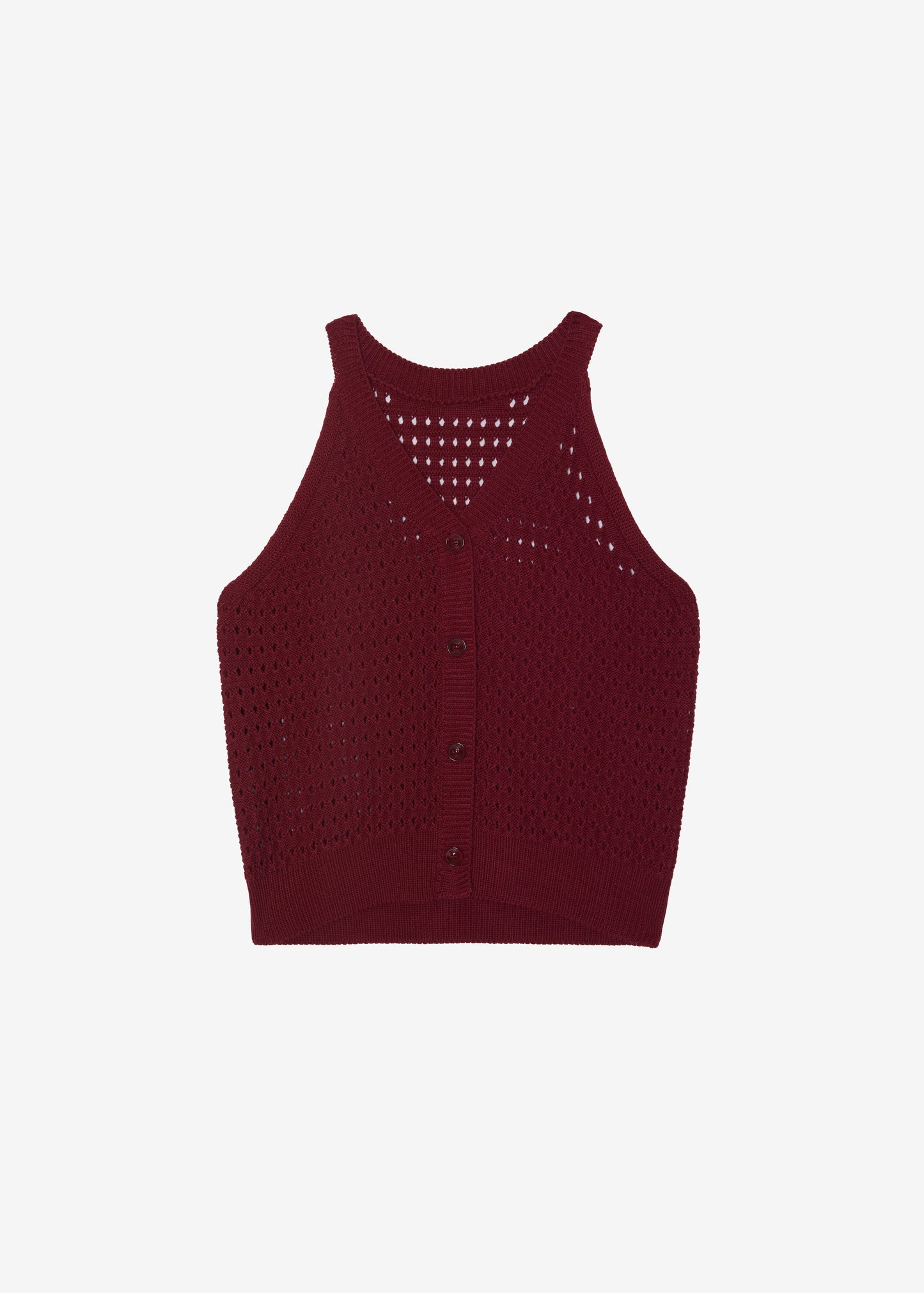 Leonie Knitted Halter Top - Burgundy