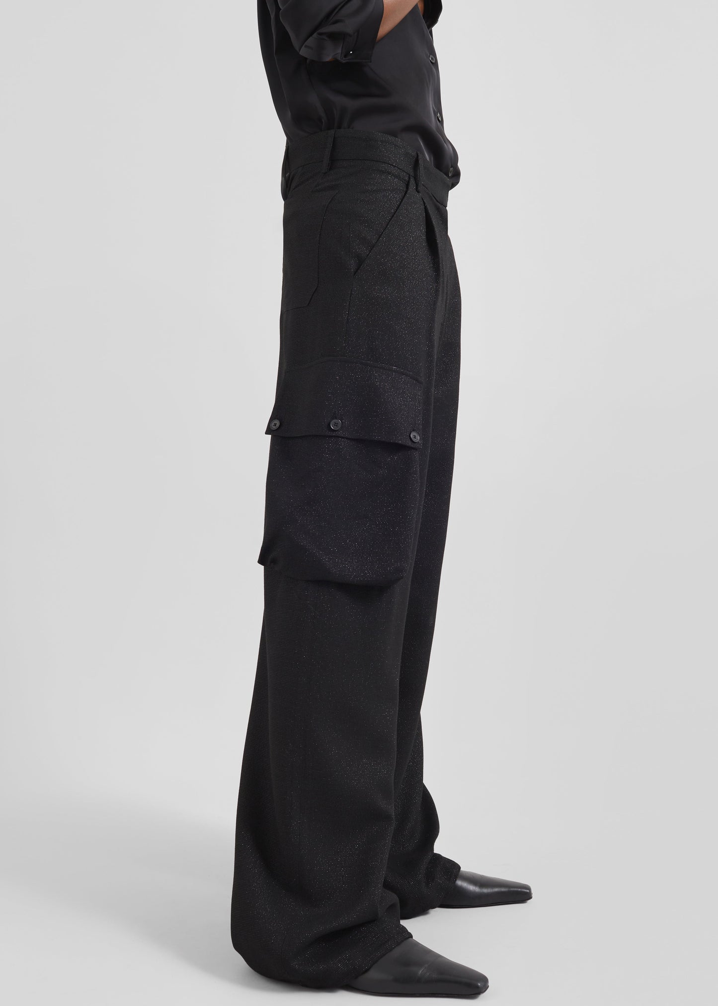 Lestel Shimmer Cargo Pants - Black