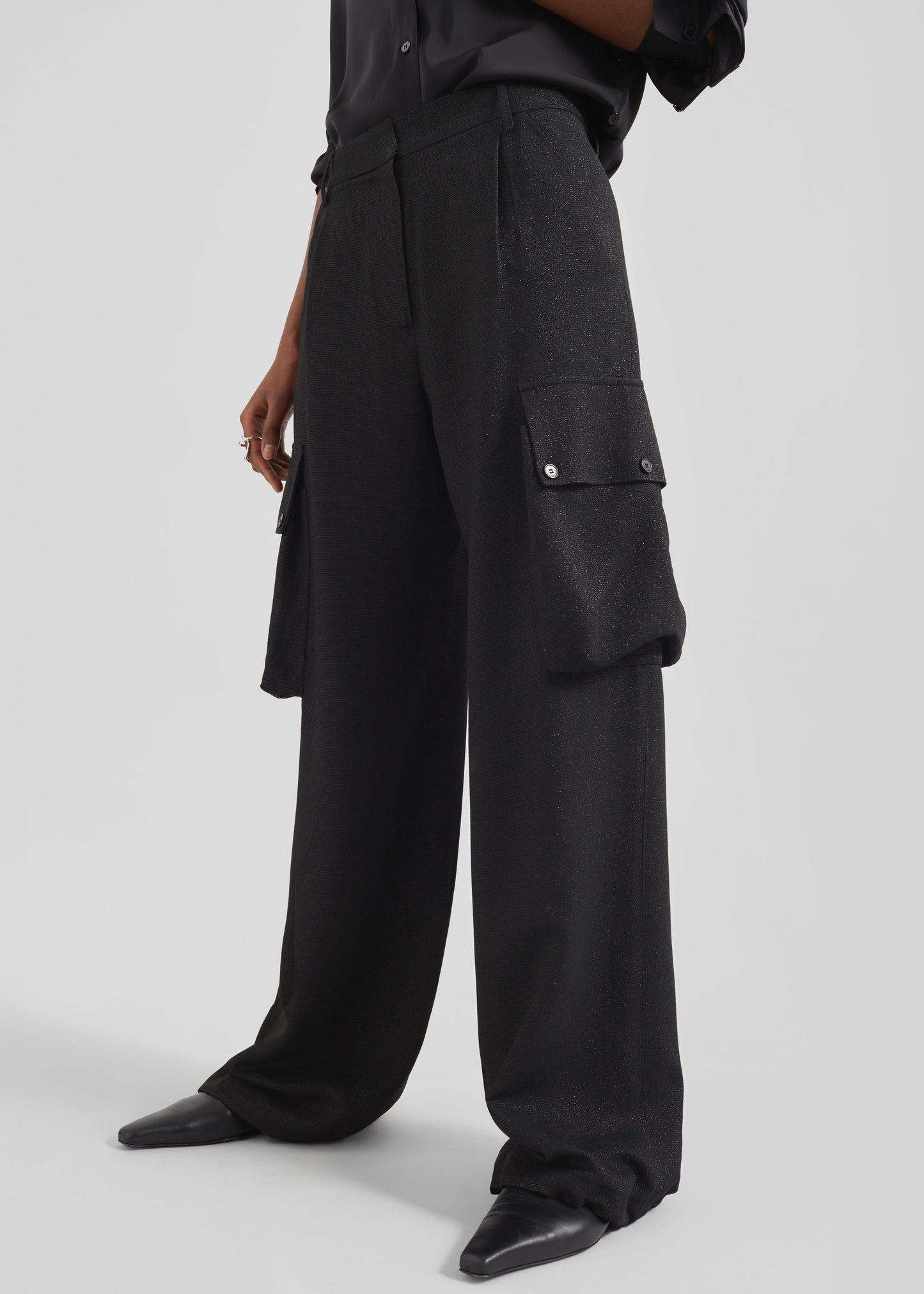 Lestel Shimmer Cargo Pants - Black