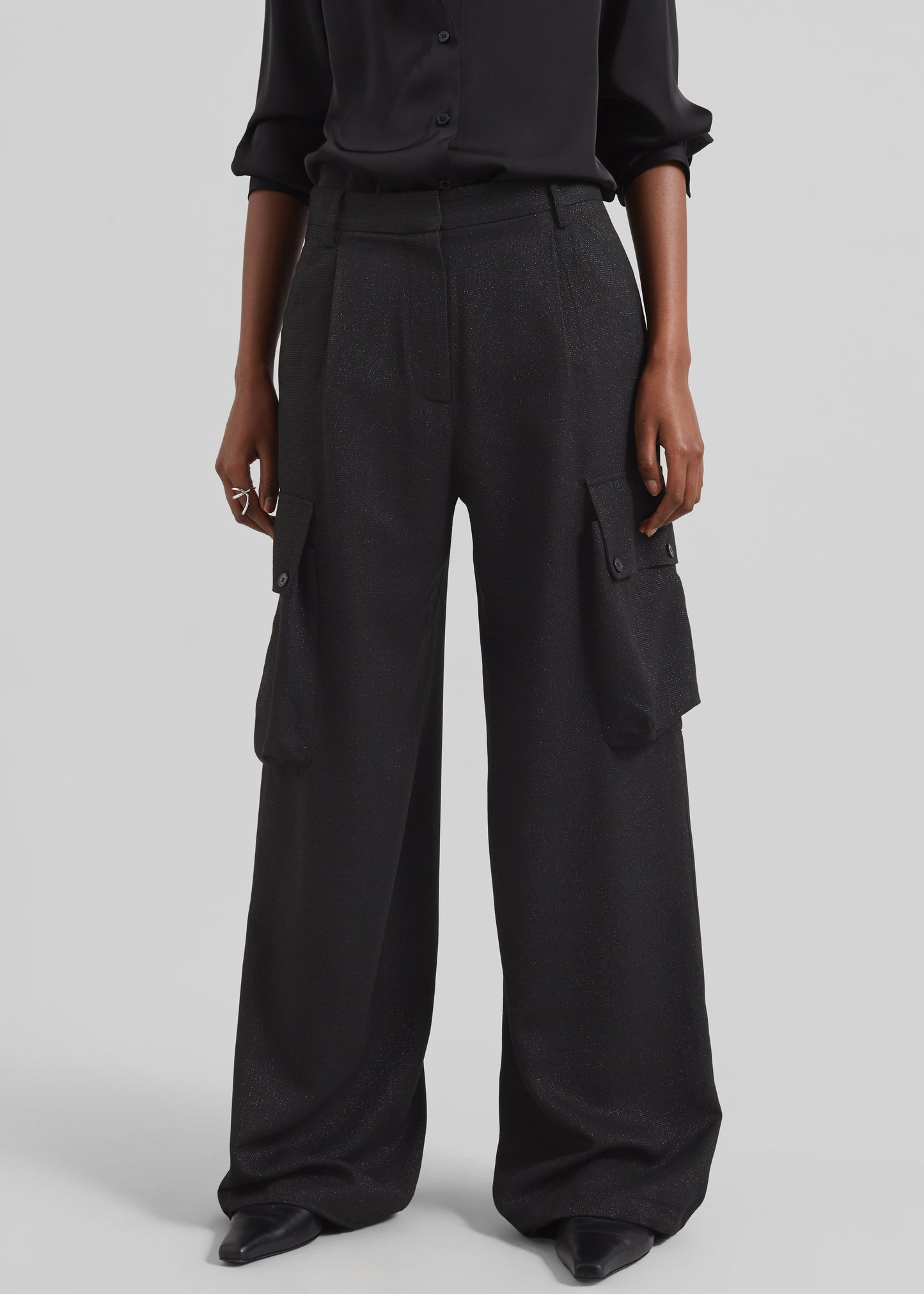 Lestel Shimmer Cargo Pants - Black