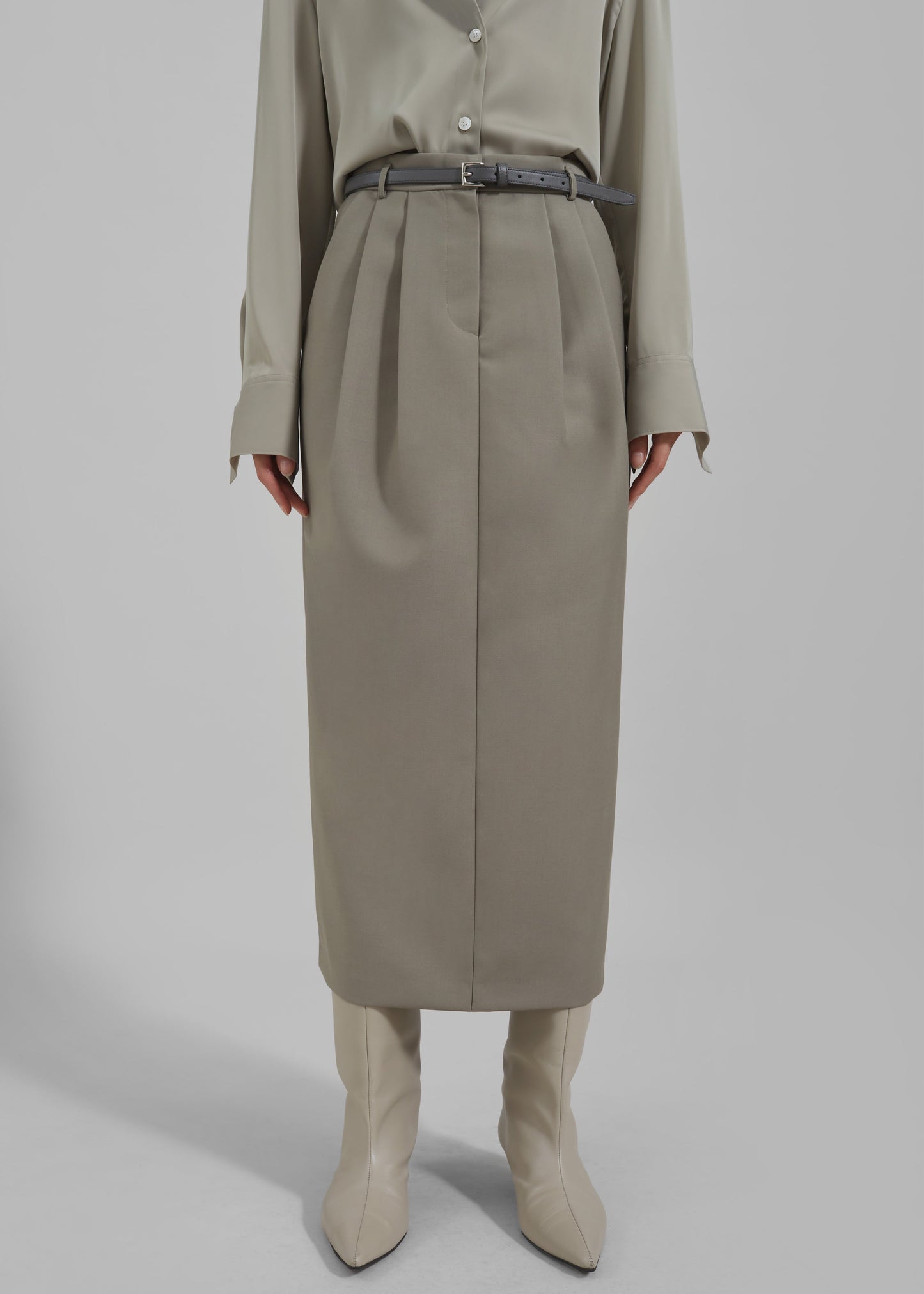 Letty Midi Pencil Skirt - Khaki