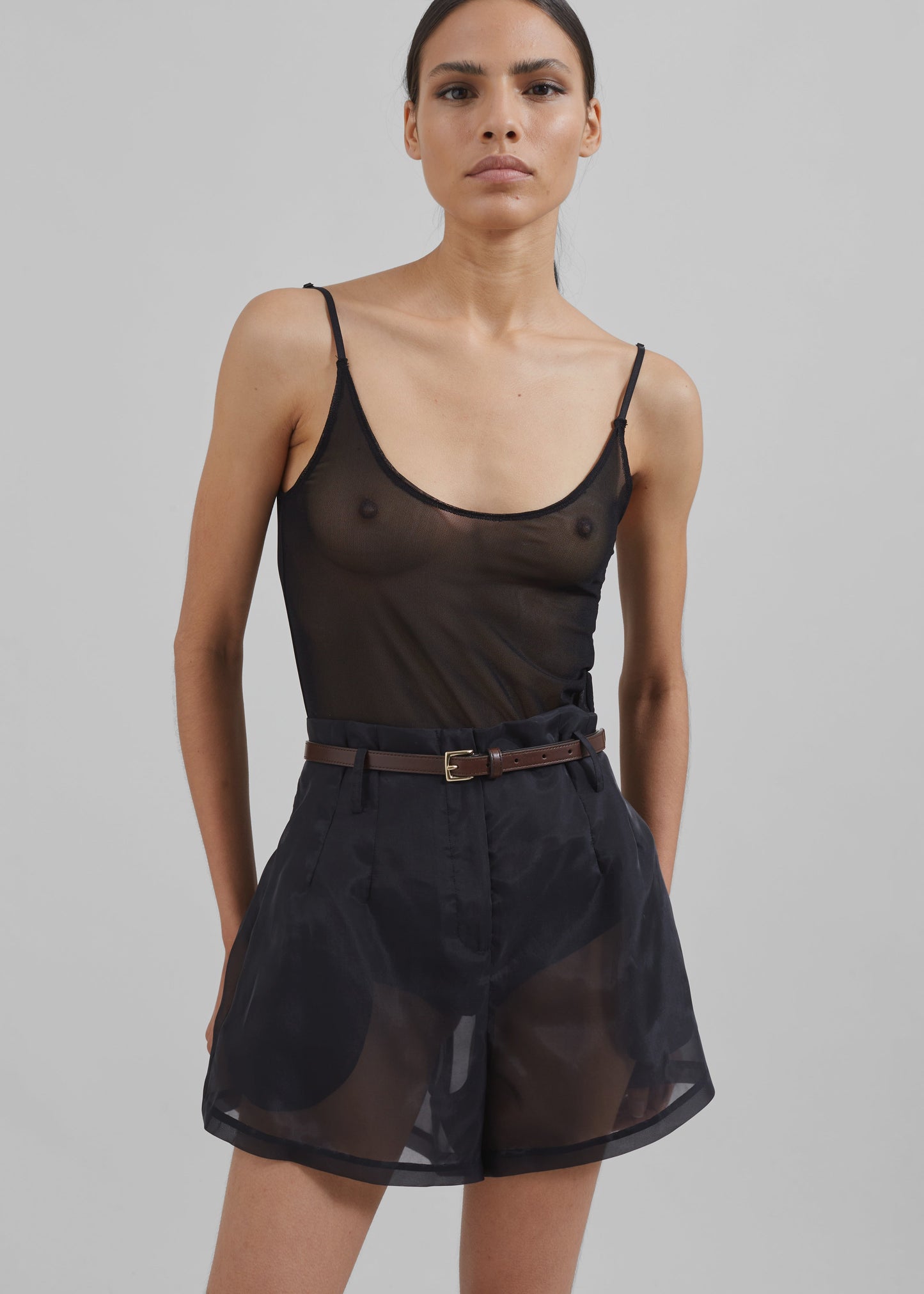 Lise Sheer Shorts - Black