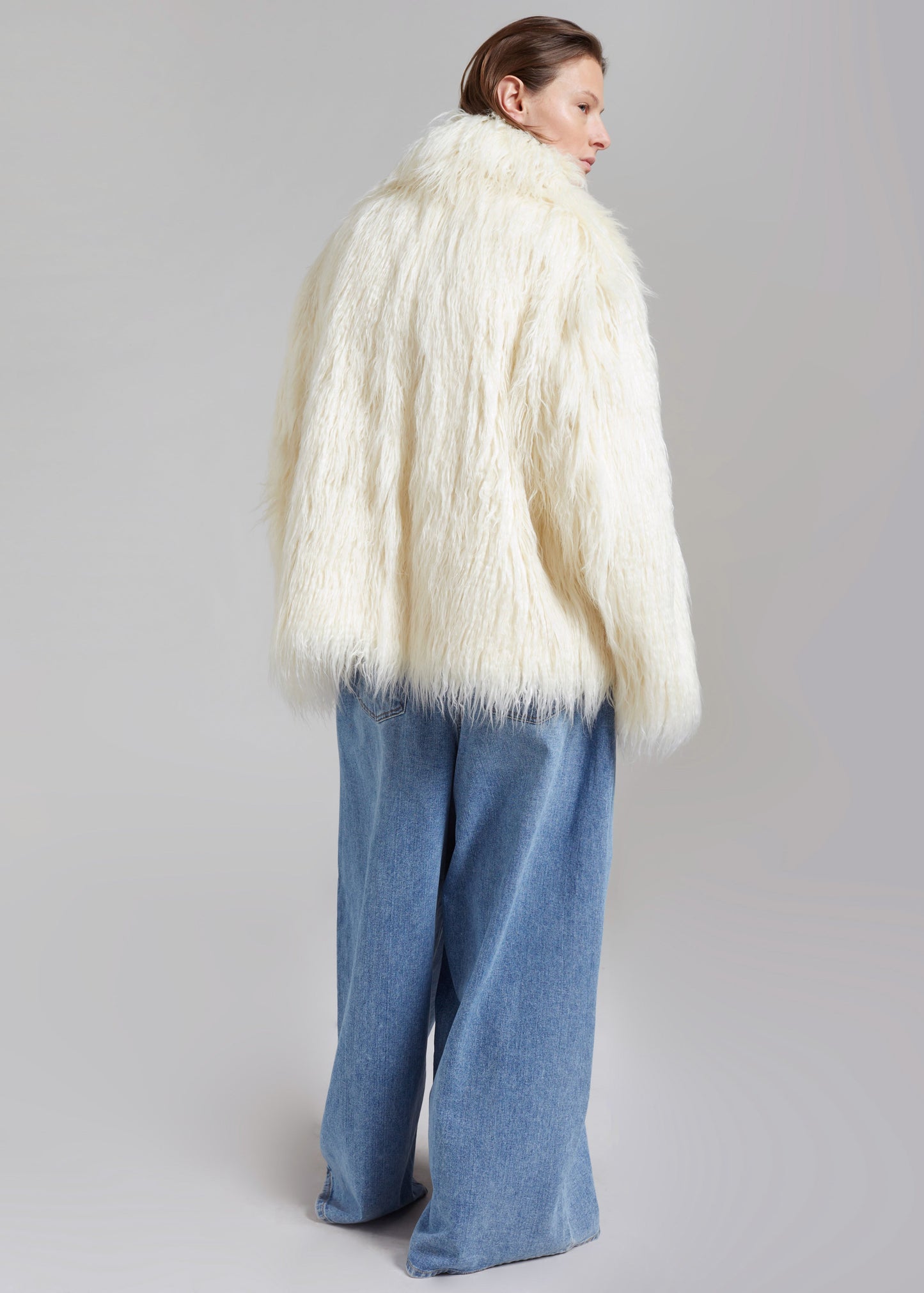 Liza Short Faux Fur Coat - Off White