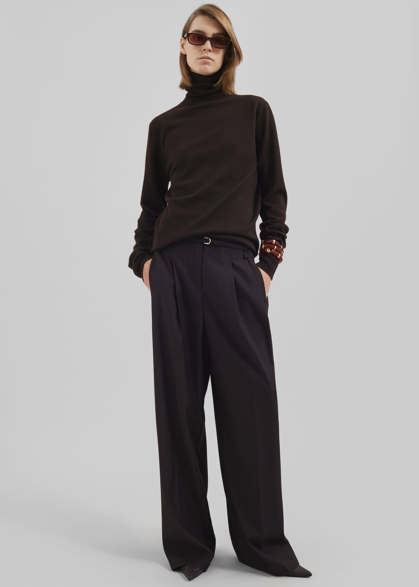 Loma Pintuck Trousers - Brown