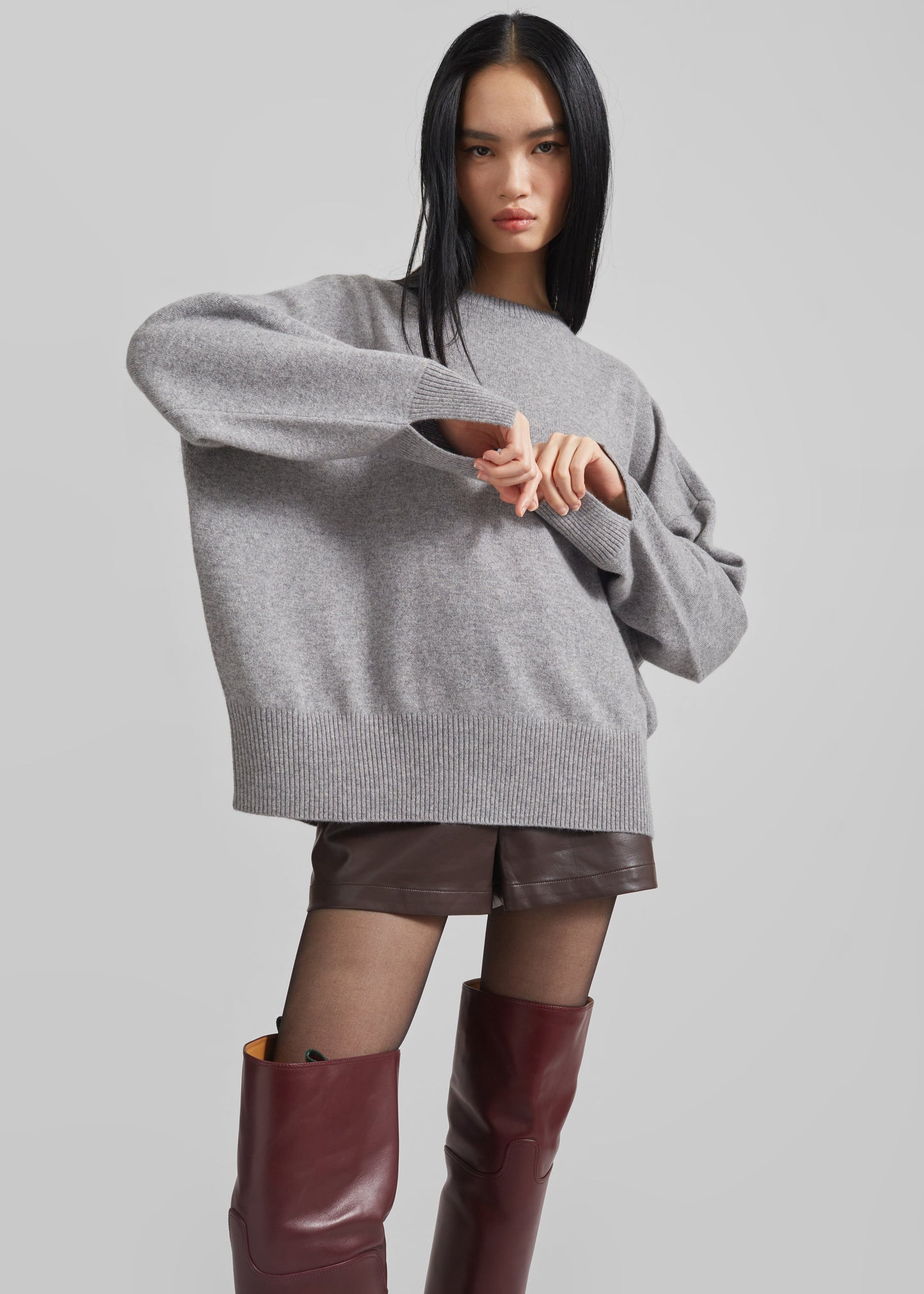 Loulou Studio Anaa Cashmere Sweater - Slate Grey