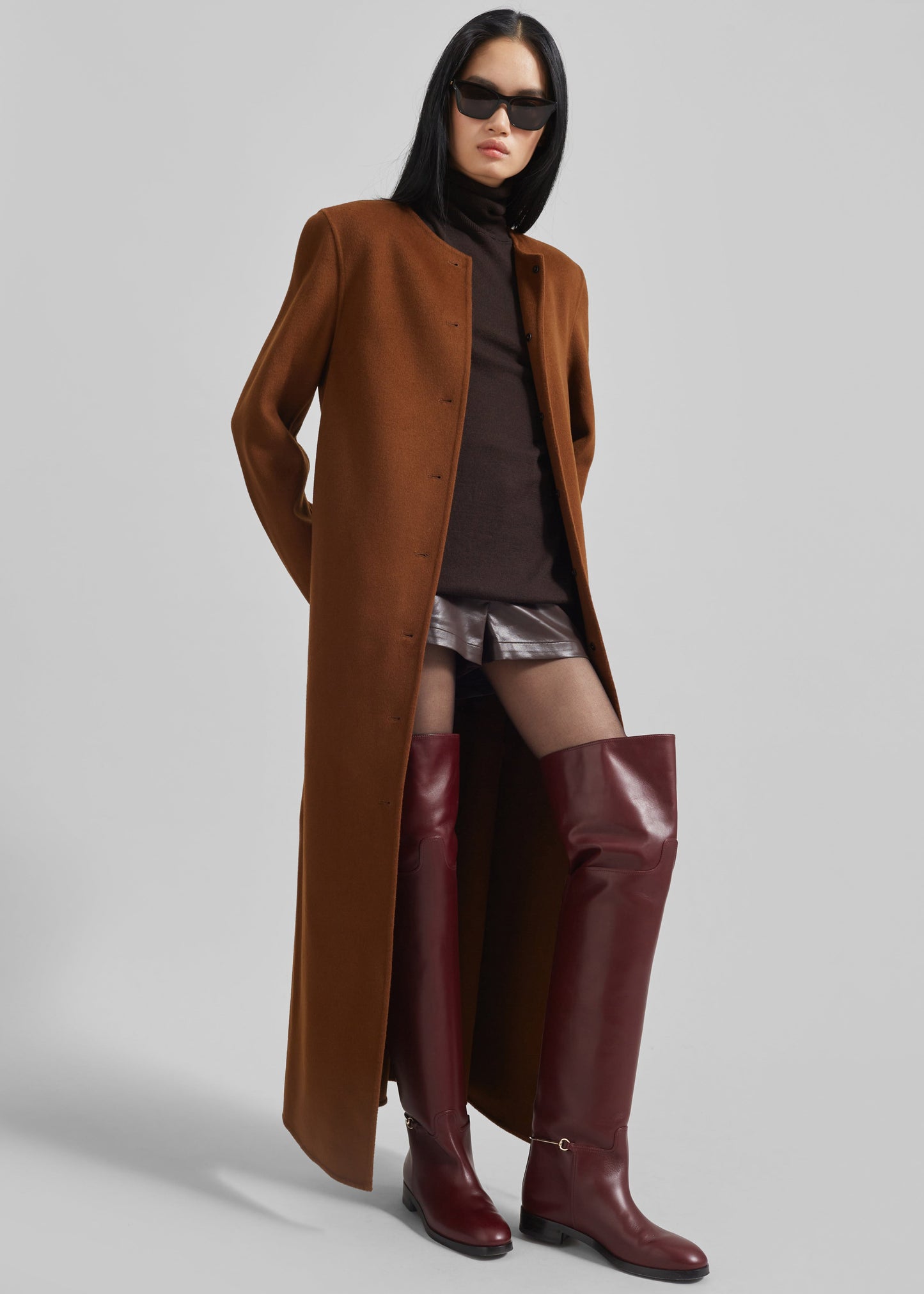 Loulou Studio Martil Long Coat - Wood