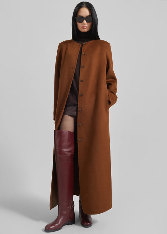 Loulou Studio Martil Long Coat - Wood