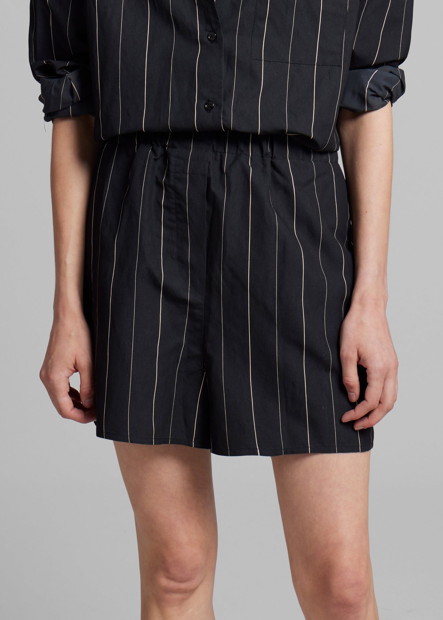 Lui Boxer Shorts - Black/Beige Stripe