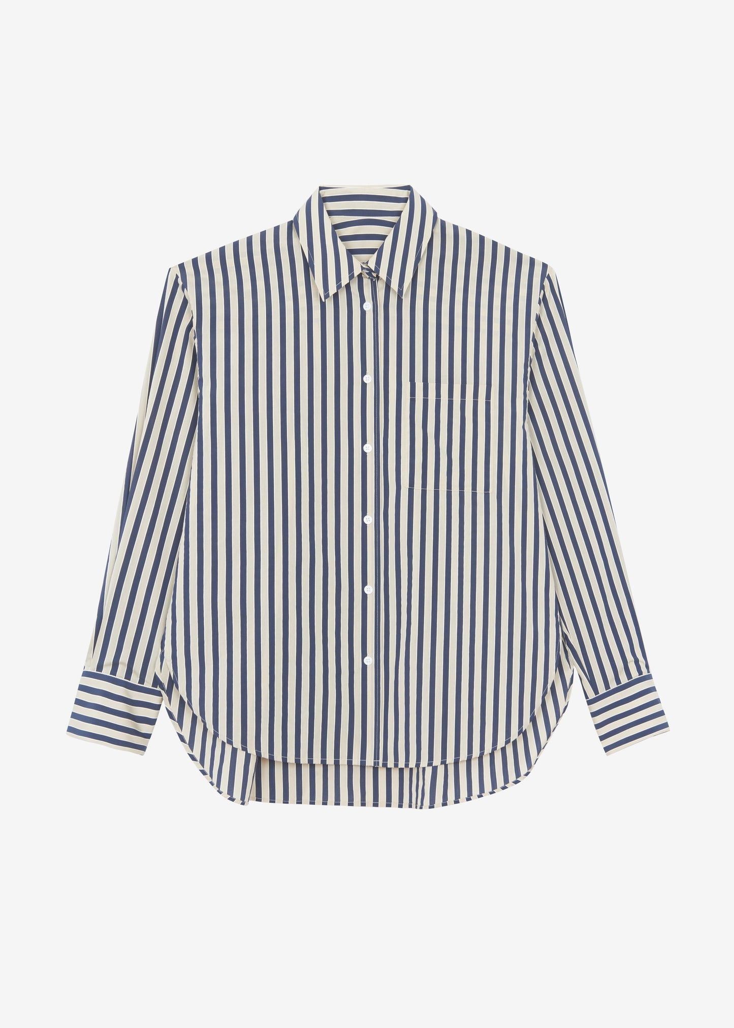 Lui Textured Shirt - Beige/Navy Multi Stripe