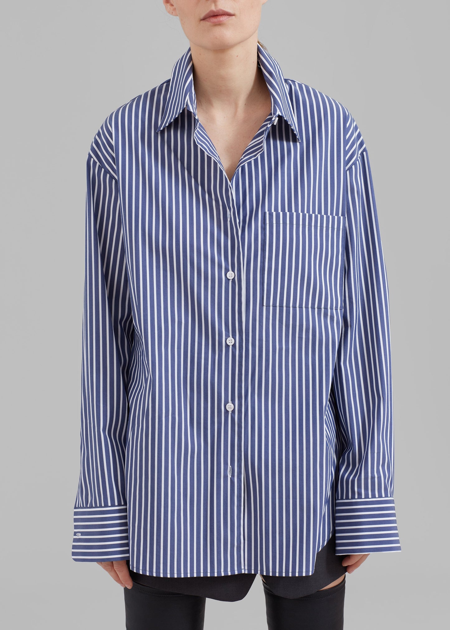 Lui Thin Stripe Shirt - Navy Stripe