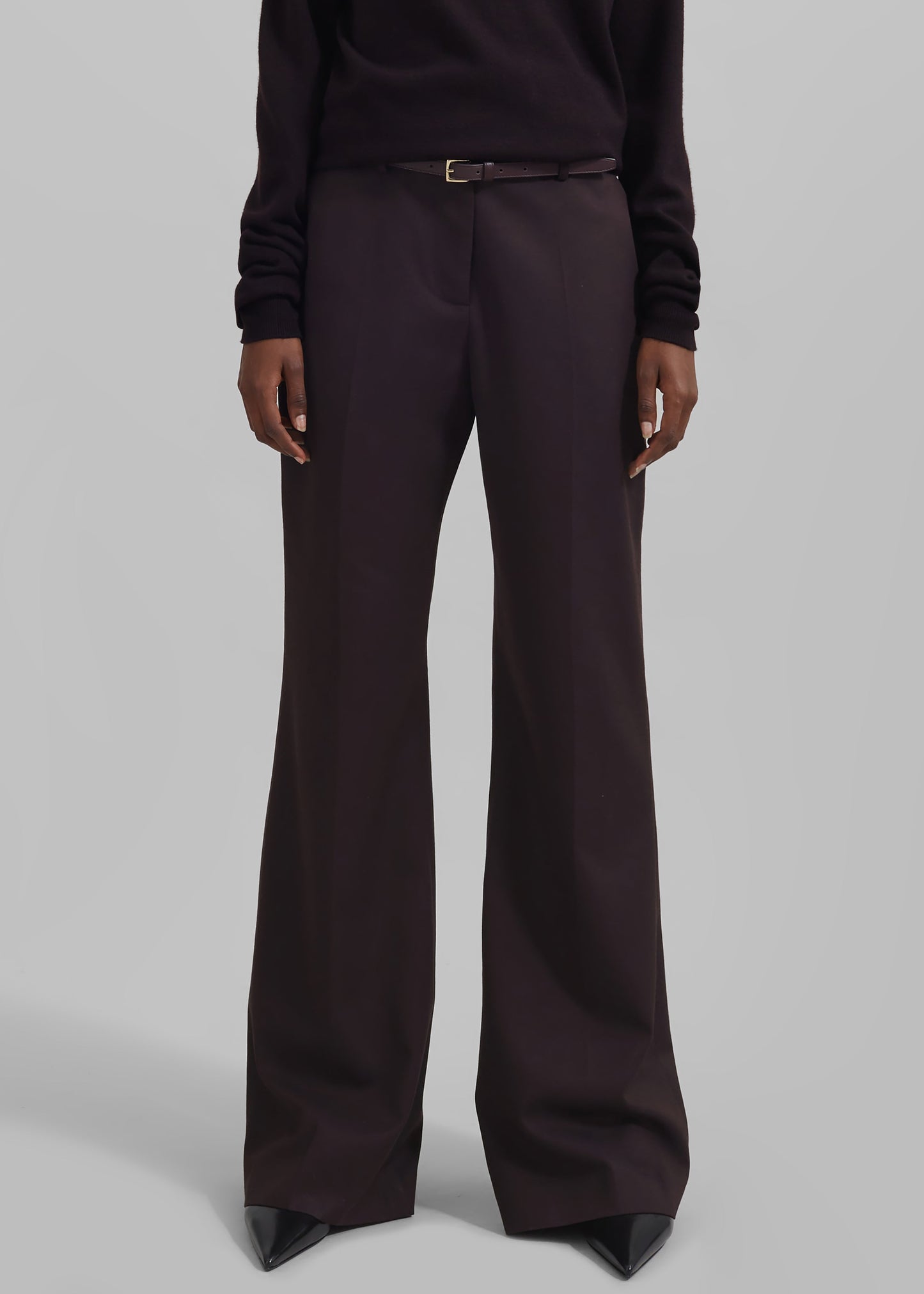 Lyra Flared Pants - Dark Plum