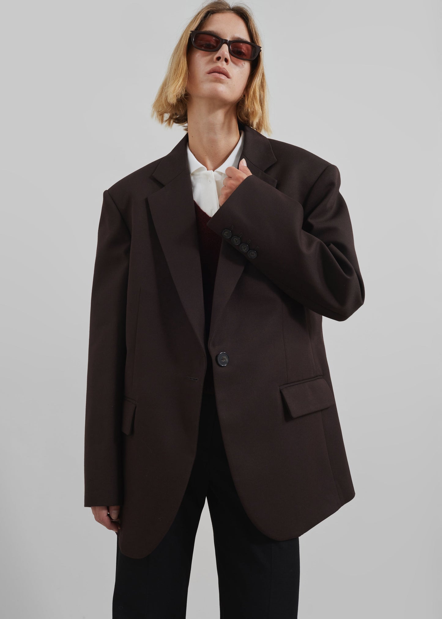 Lyra Oversized Blazer - Brown