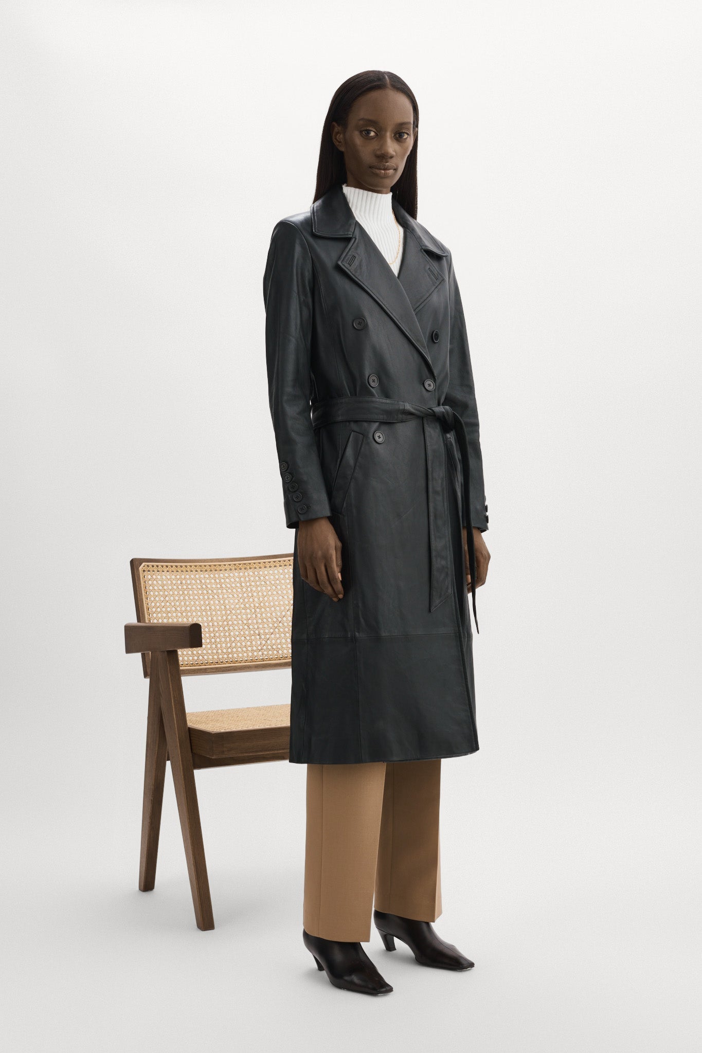 ERMA | Leather Trench Coat