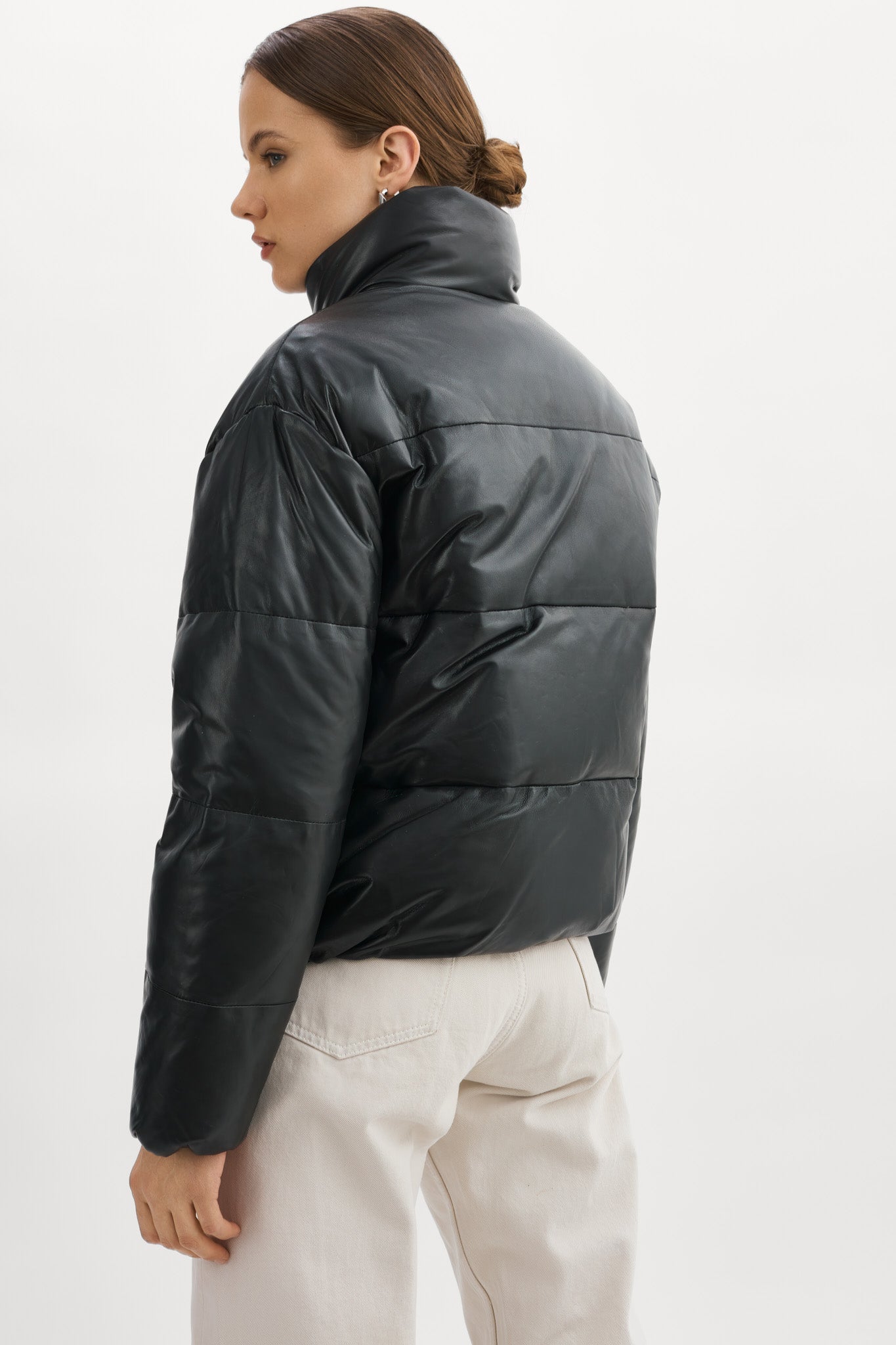 IRIS Leather Puffer Jacket